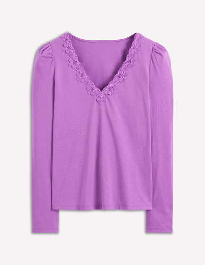 Flora Lace V-neck Top-Amethyst Purple-5