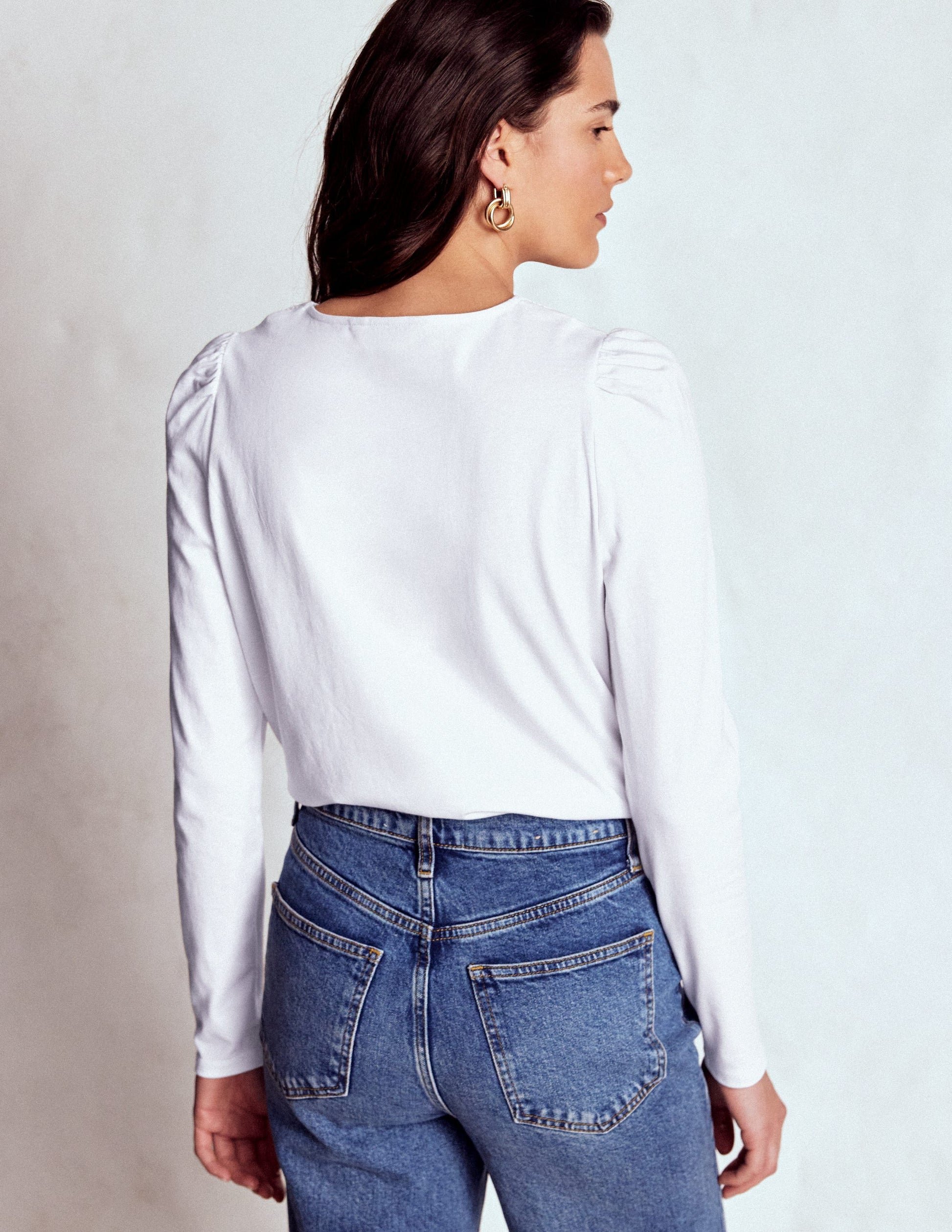 Flora Lace V-neck Top-White-4