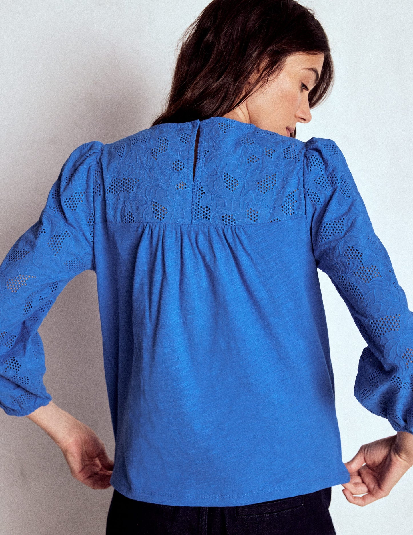 May Broderie Top-Cabana Blue