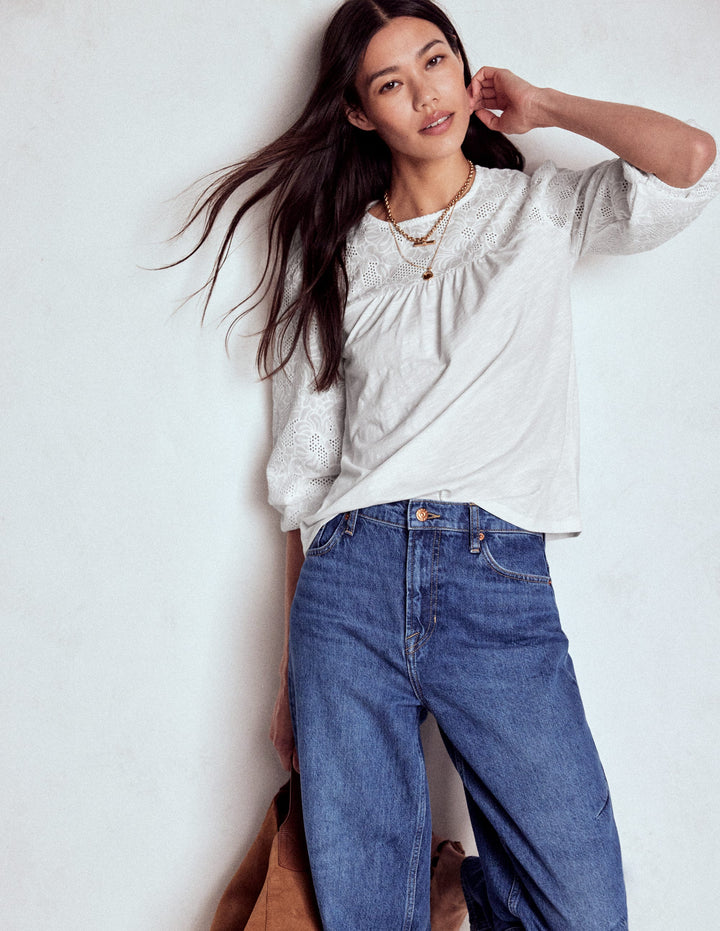 May Broderie Top-White