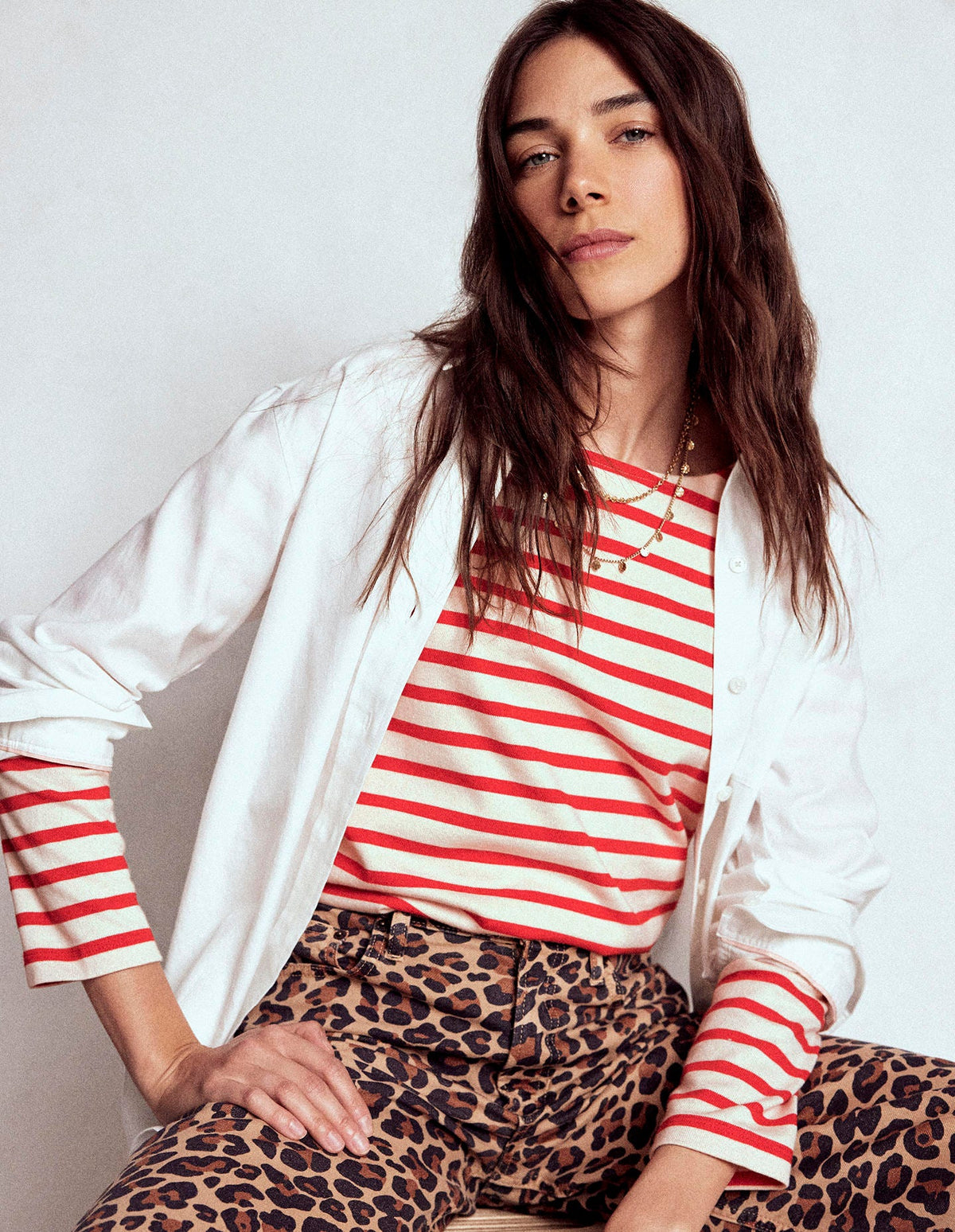 Button Mariner Breton-Ivory and Brilliant Red - Image 4