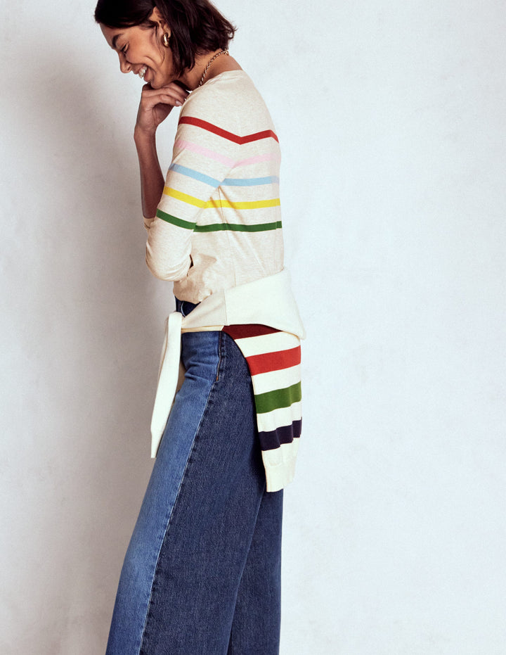 Olivia Long Sleeve Breton-Oatmeal Marl Placed Breton