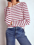 Olivia Long Sleeve Breton-Deep Wisteria Stripe