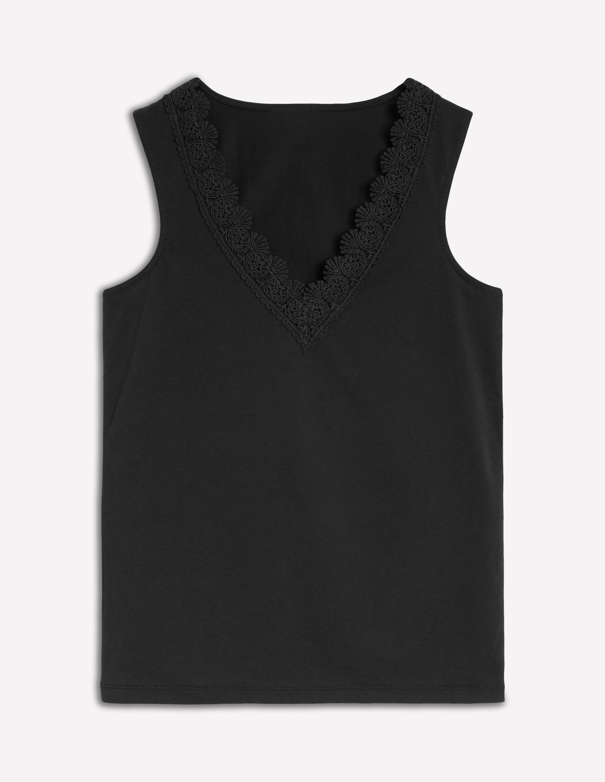 Flora Lace Trim Vest-Black - Image 5