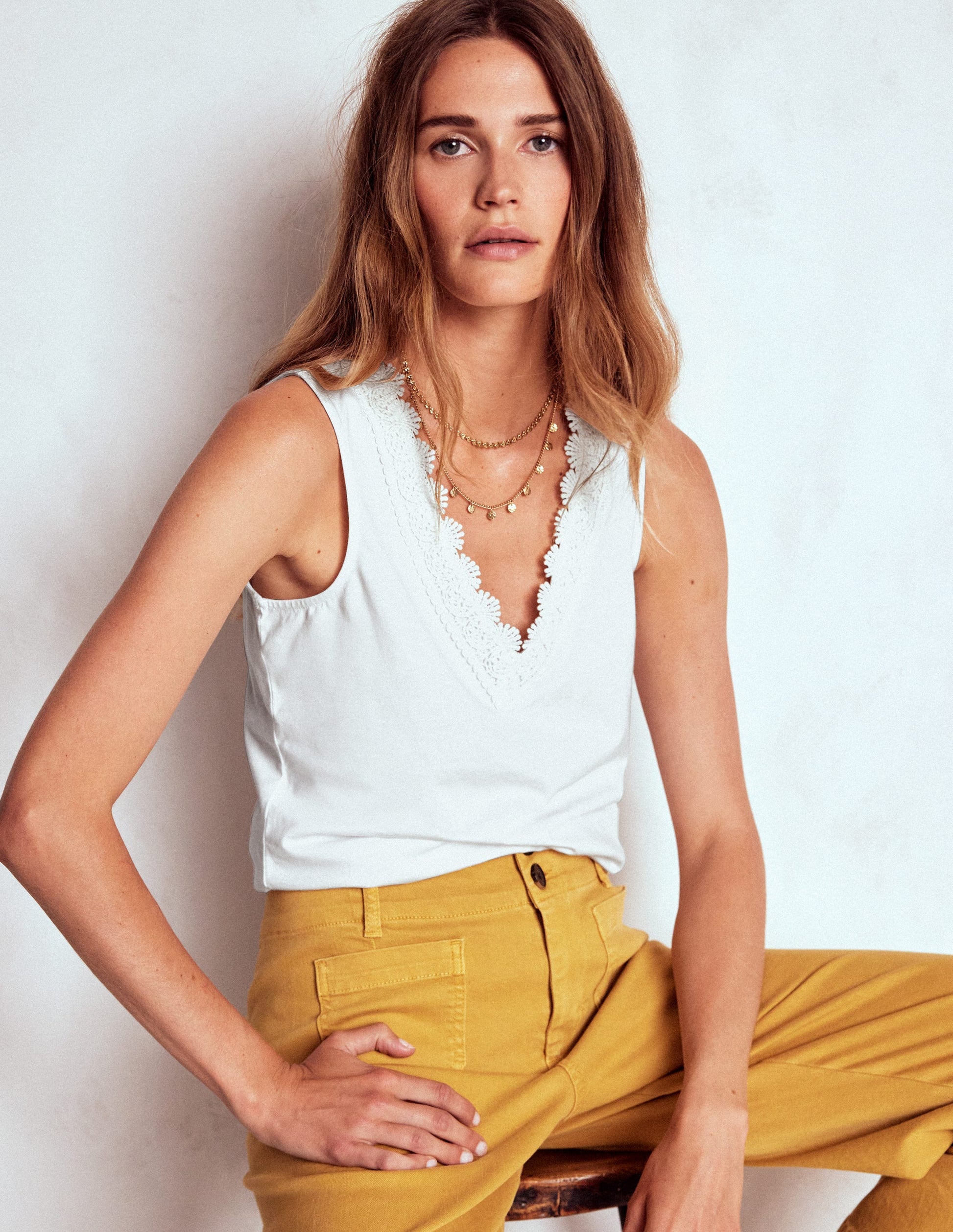 Flora Lace Trim Vest-White-4