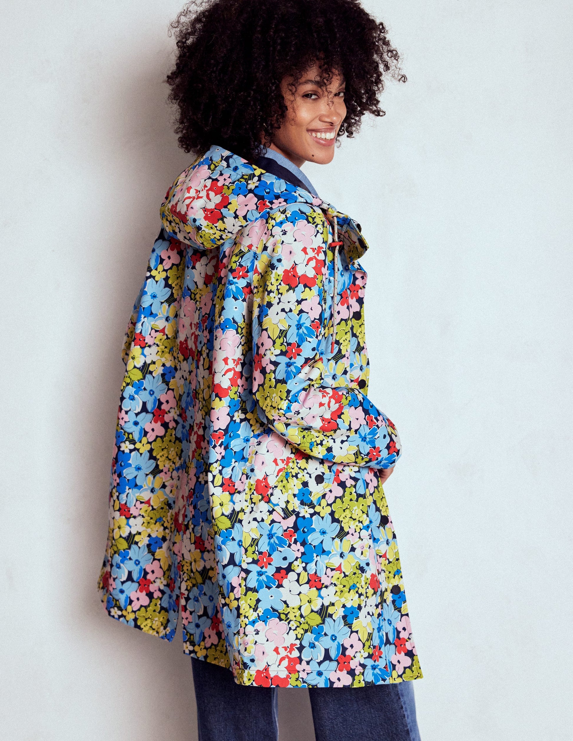 Wells Waterproof Hooded Coat-Multi, Flowerbed Cluster-2