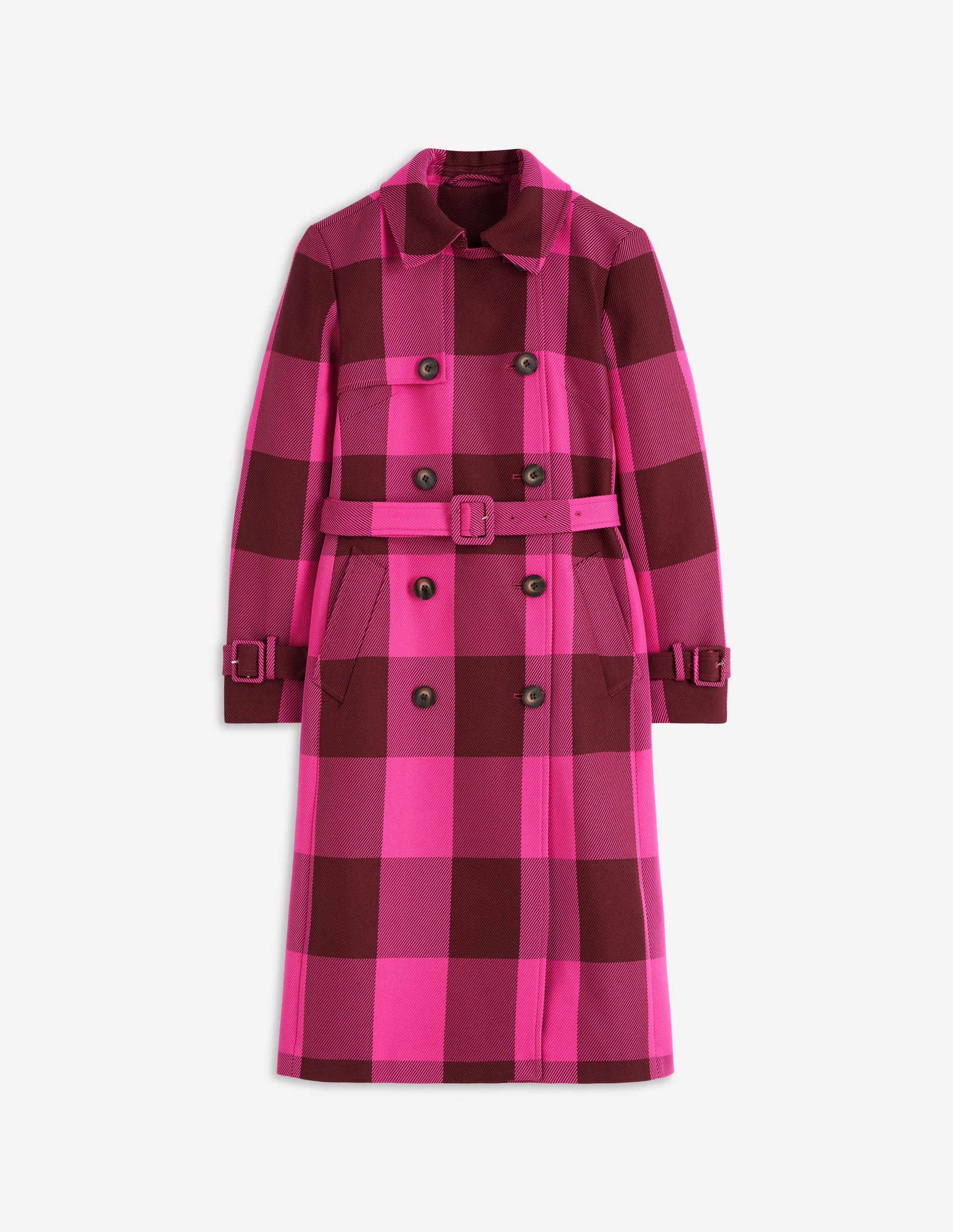 Cheltenham Trench Coat-Pink Peony, Chestnut Gingham-8