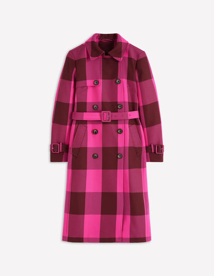 Cheltenham Trench Coat-Pink Peony, Chestnut Gingham-8