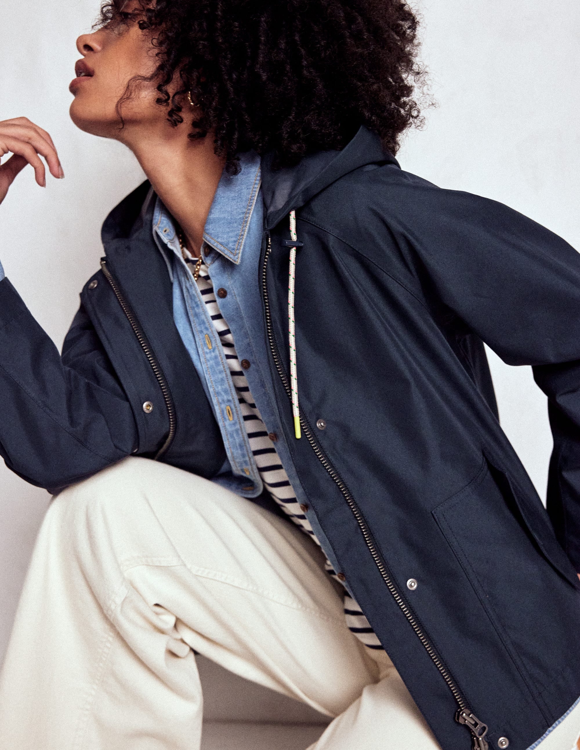 Lightweight Rain Mac-Navy - Image 1