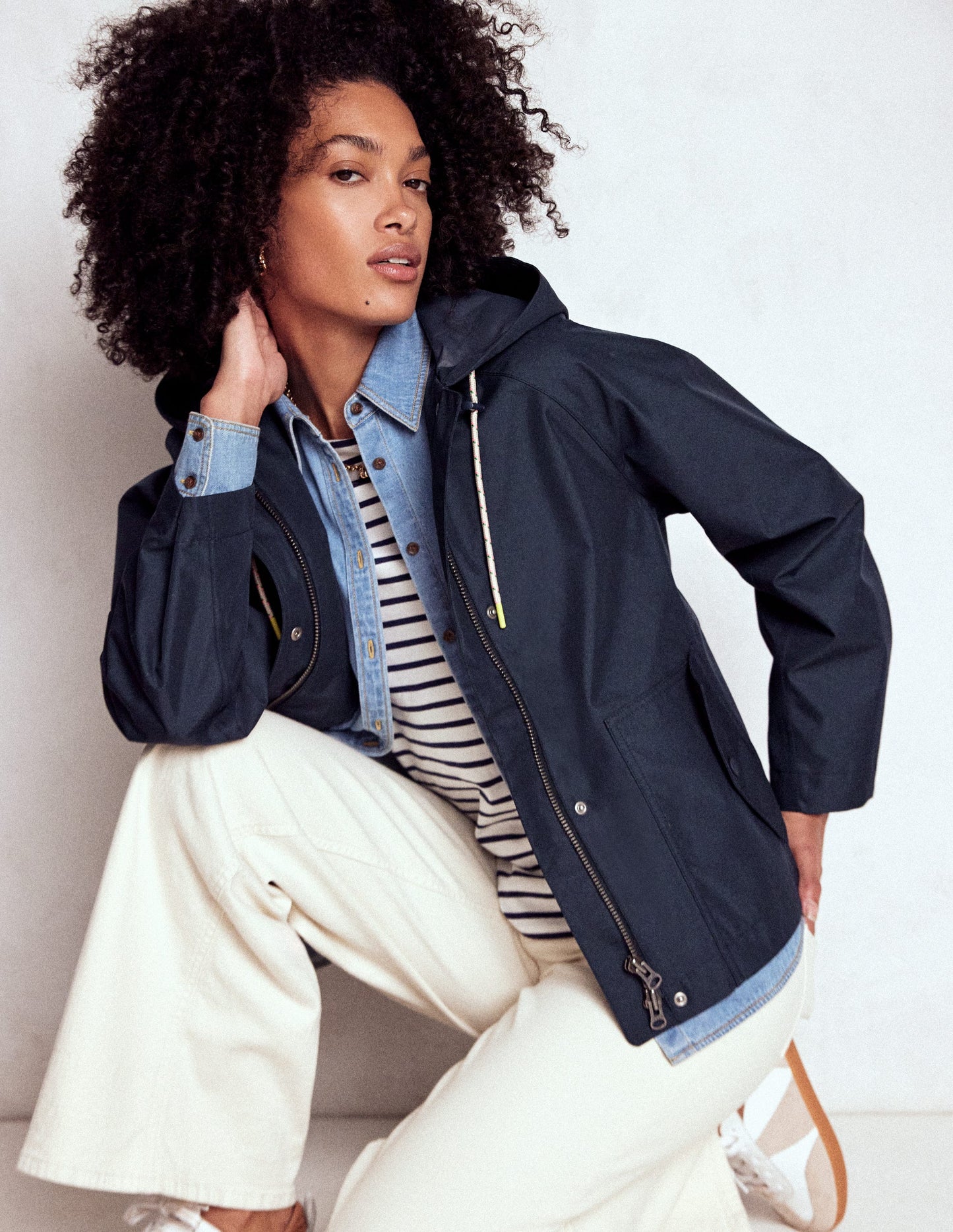 Lightweight Rain Mac-Navy