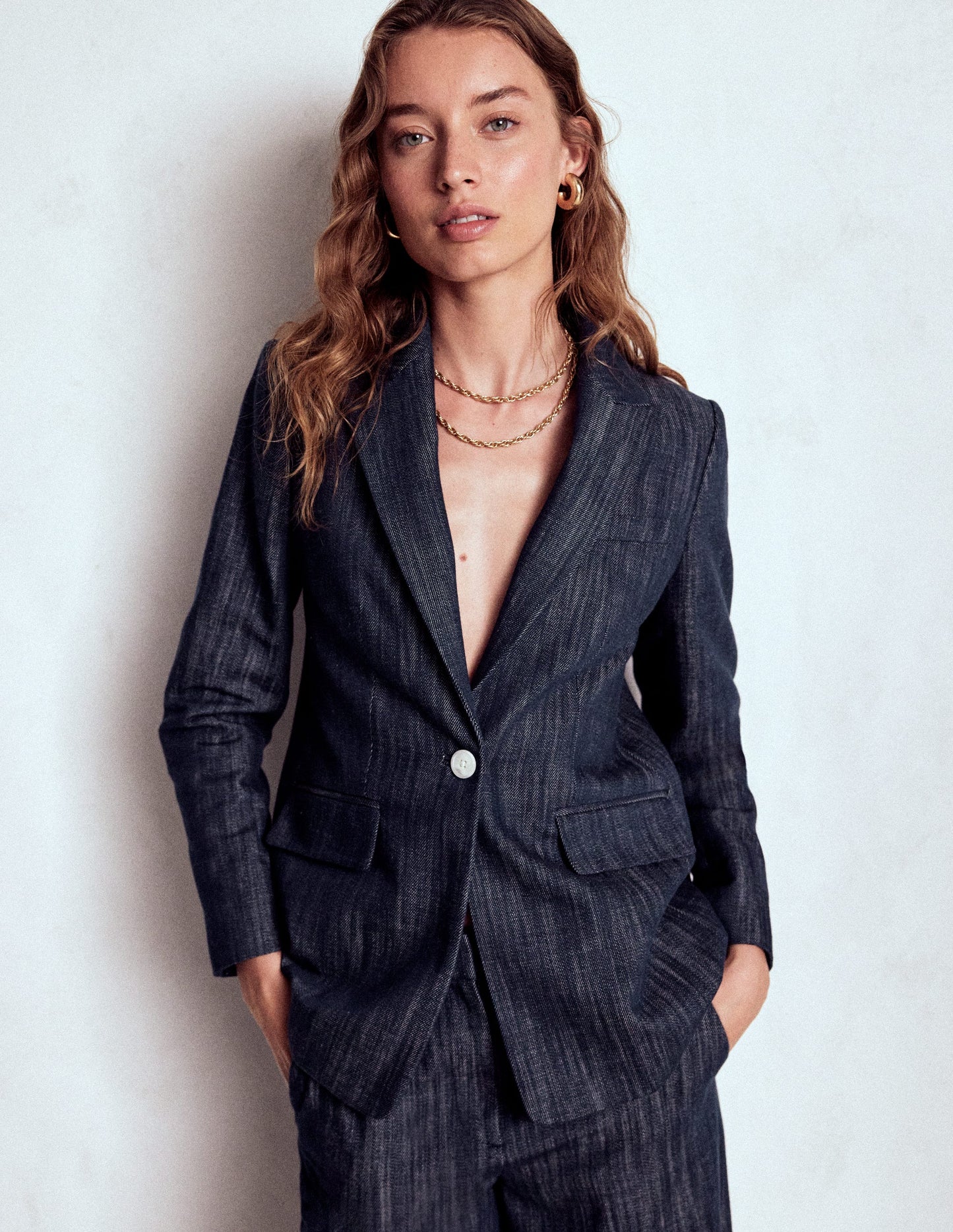 Woodbridge Twill Blazer-Navy, Indigo