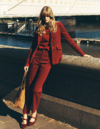 Stamford Cord Blazer-Burgundy Red-5