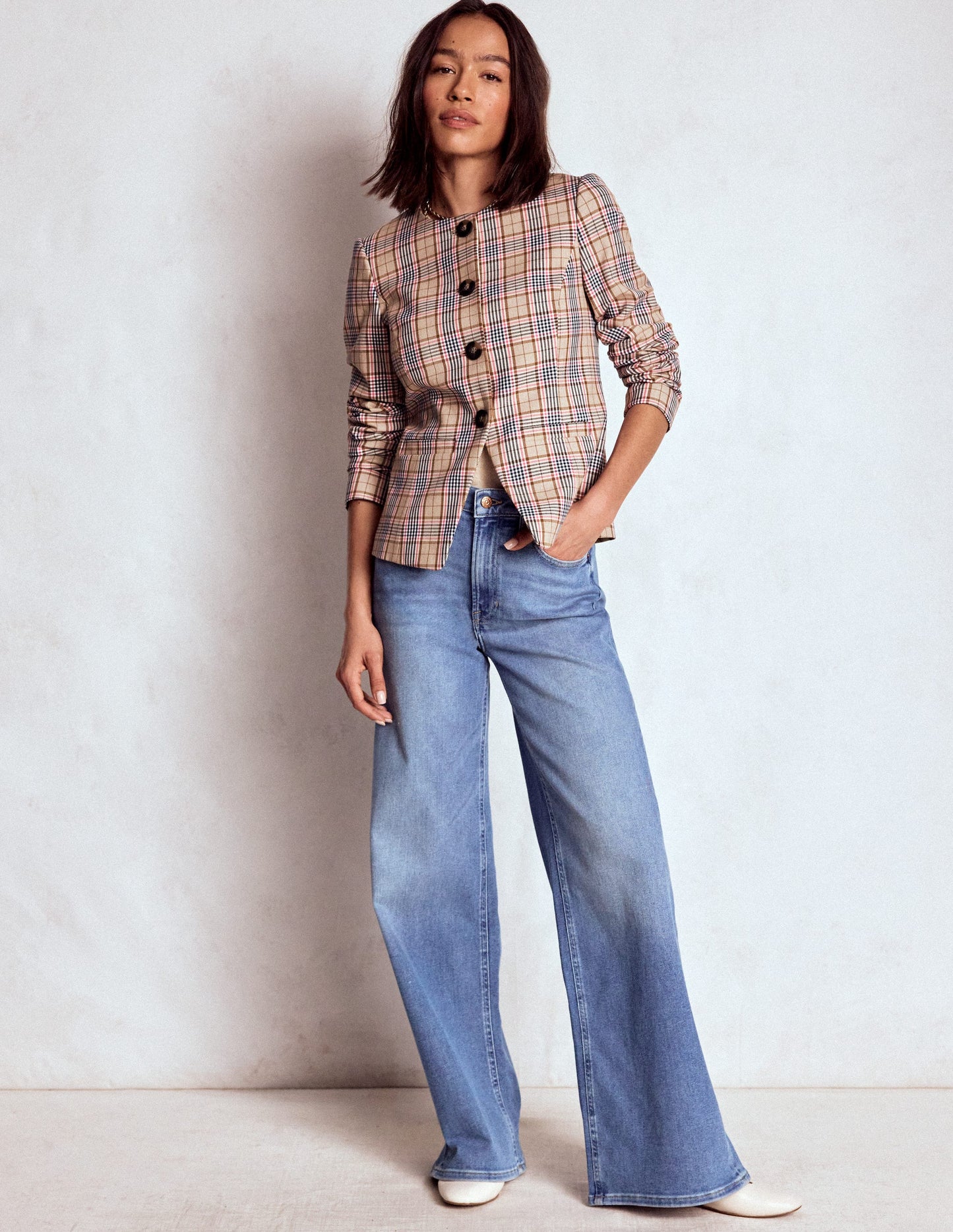 Hampstead Blazer-Brown, Pink & Navy  Check