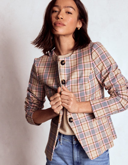 Hampstead Blazer-Brown, Pink & Navy  Check-5