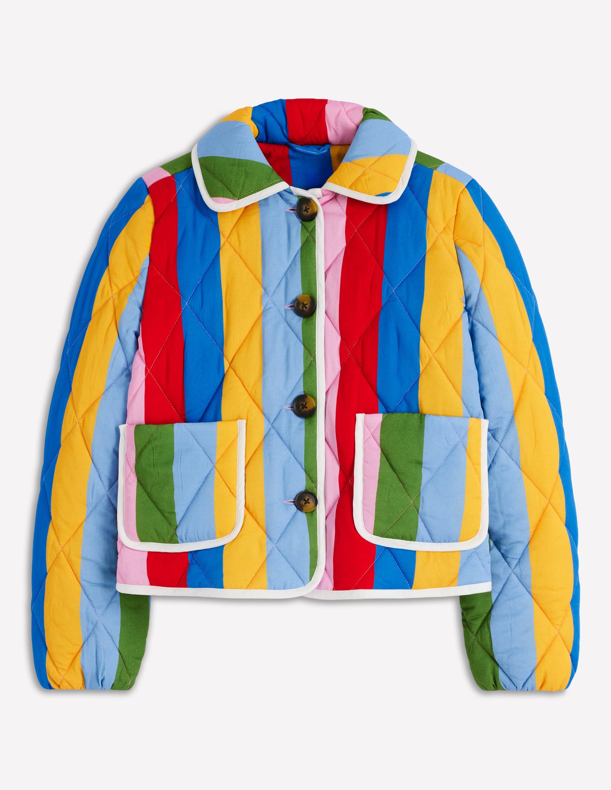 Fitzrovia Quilted Jacket-Rainbow Stripe-8