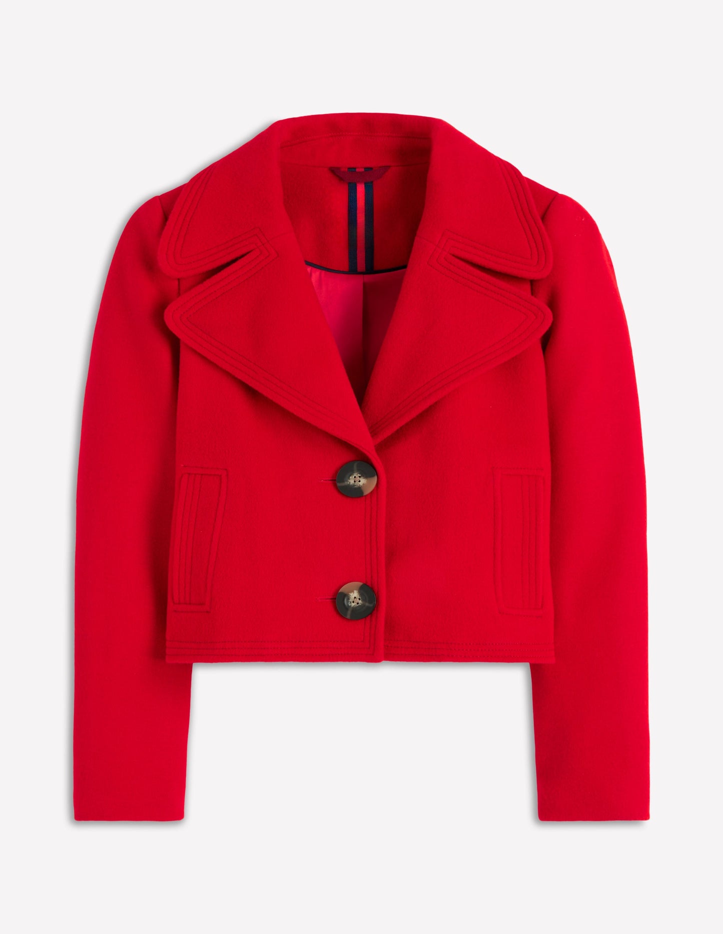 Topstitch Jacket-Poppy Red