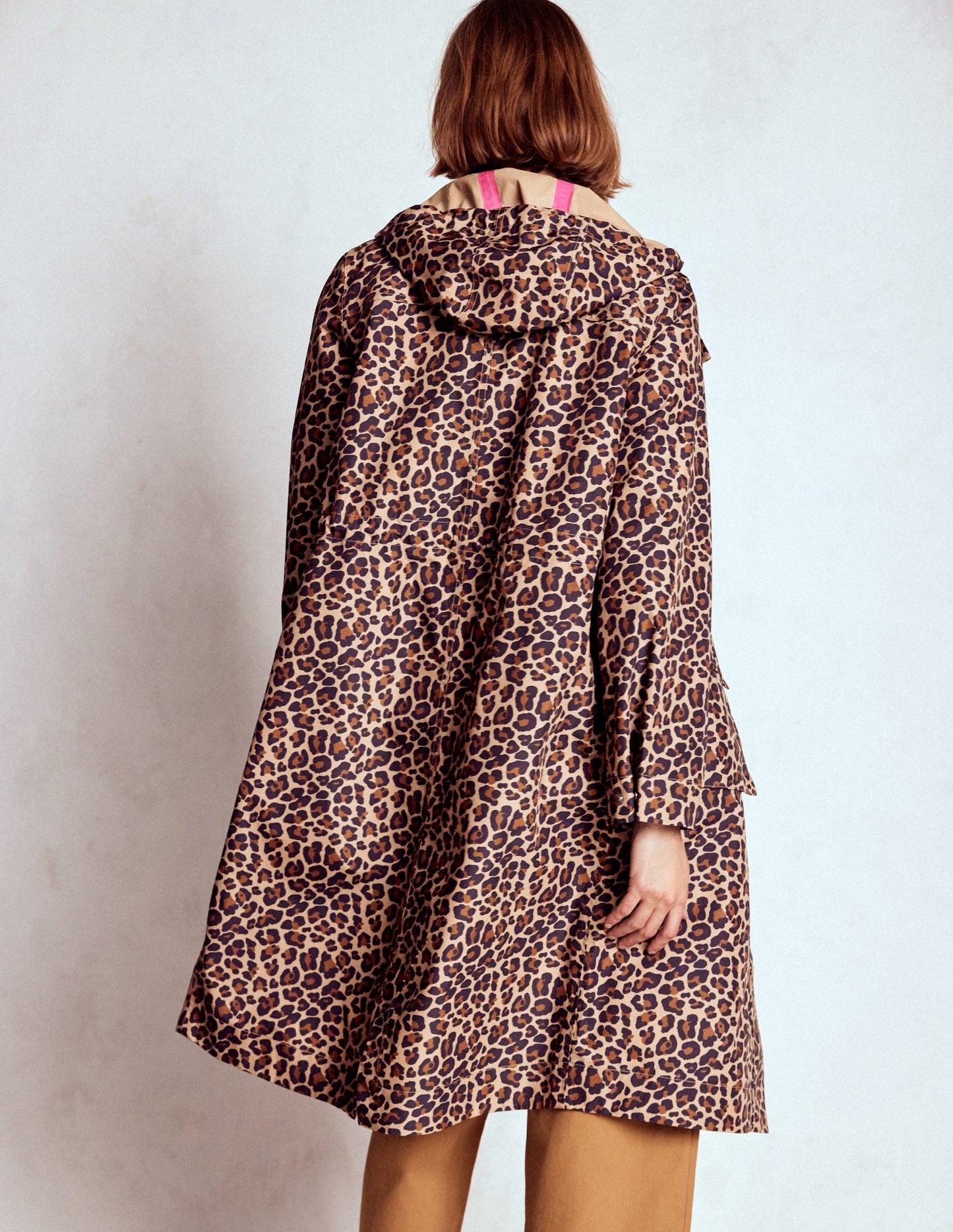 Longline Rain Mac-Multi, Cheetah Pop