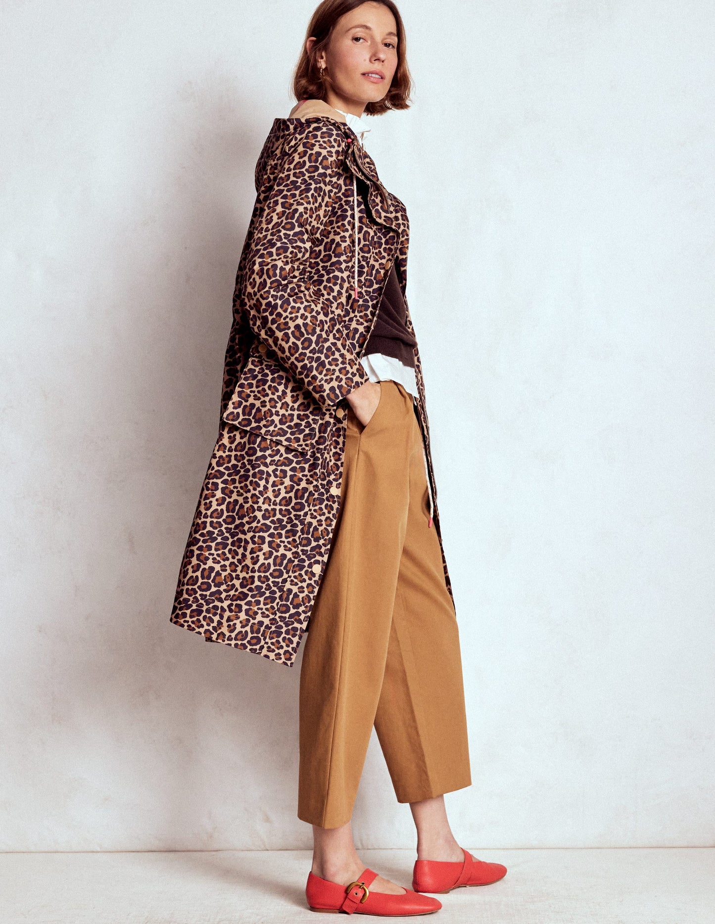 Longline Rain Mac-Multi, Cheetah Pop