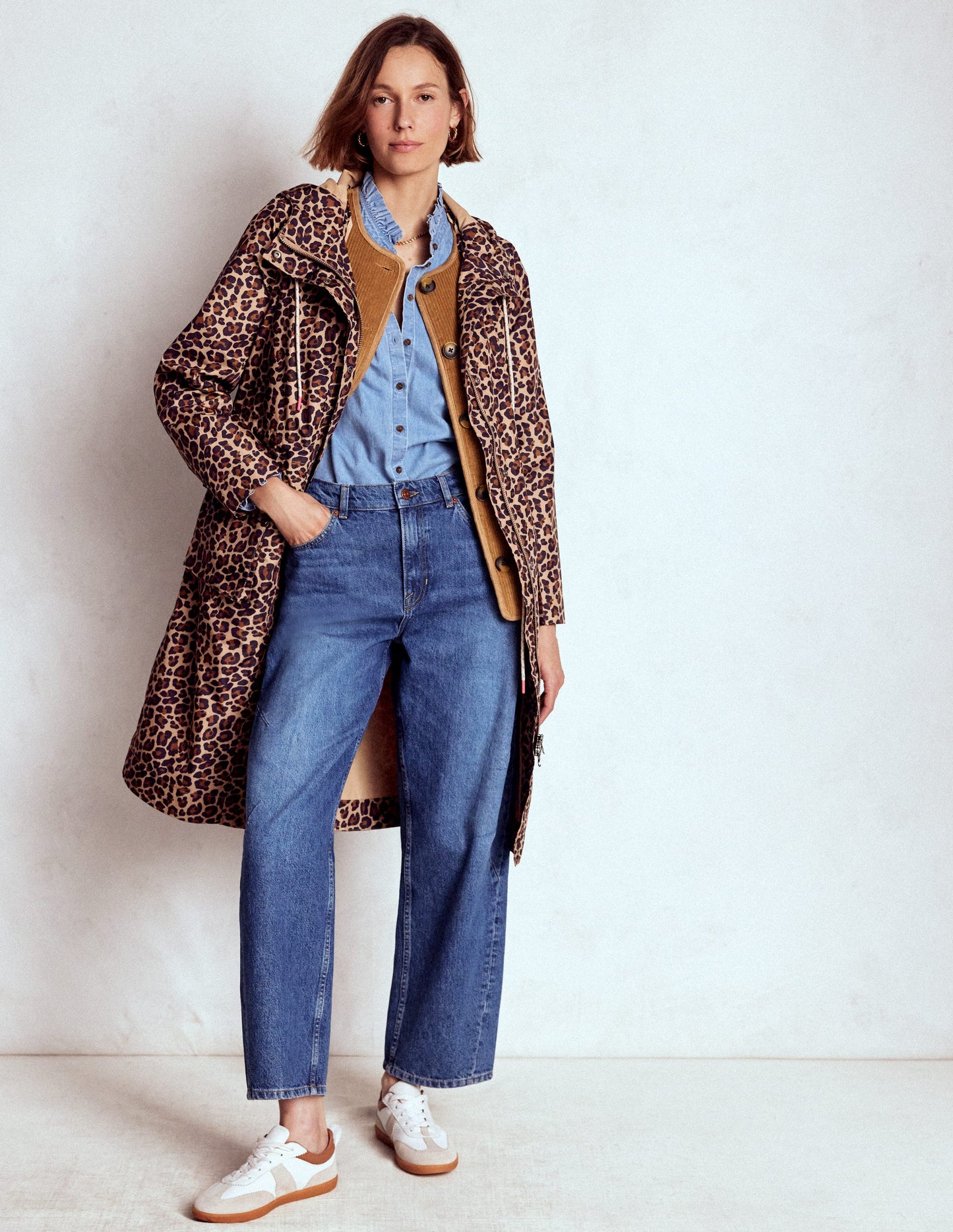 Longline Rain Mac-Multi, Cheetah Pop