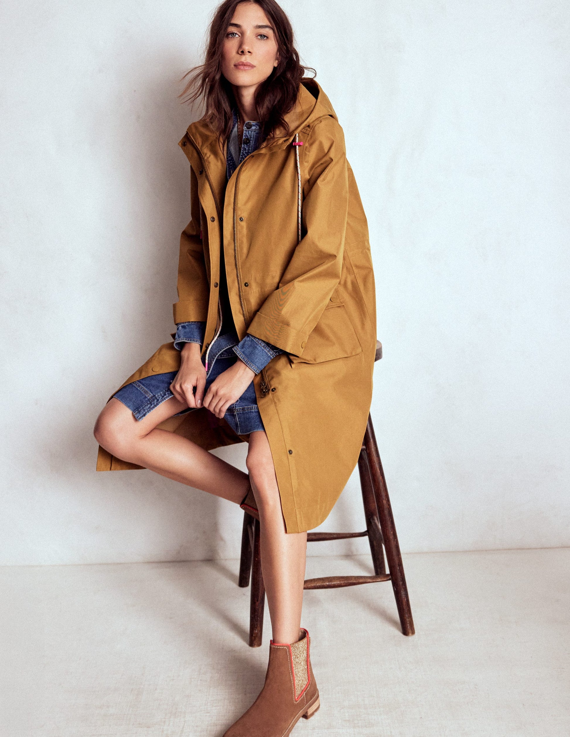 Longline Rain Mac-Hazelnut Brown-4