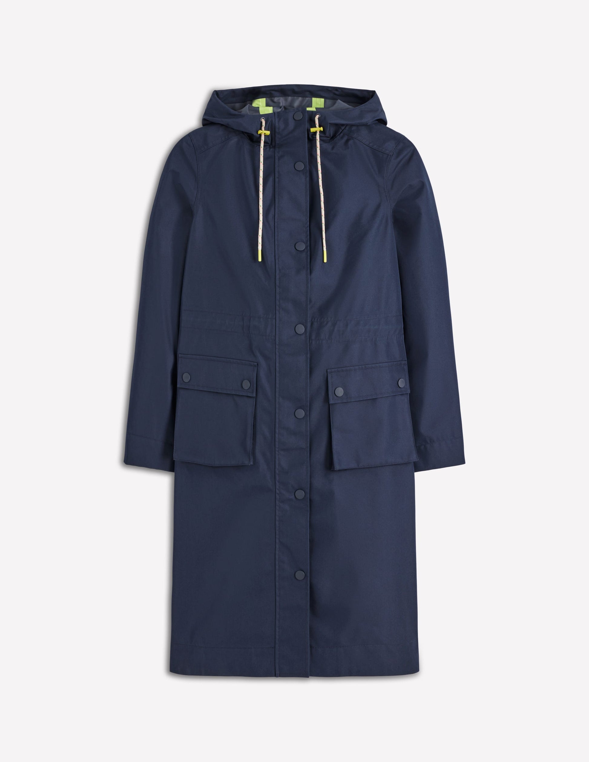 Longline Rain Mac-Navy Colourblock-5