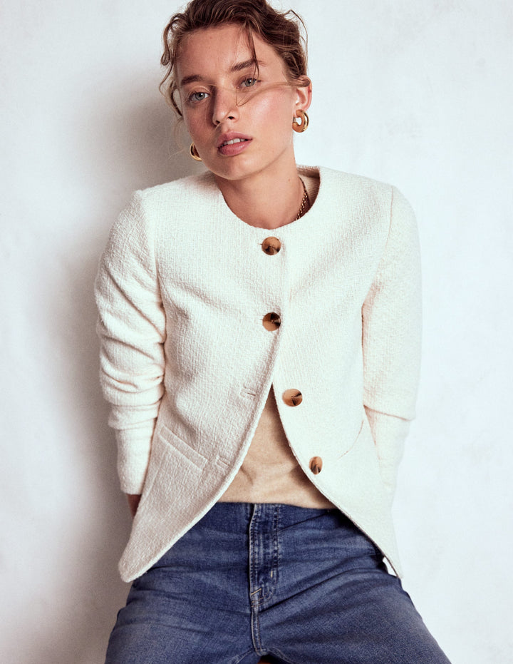 Hampstead Textured Blazer-Cream Texture