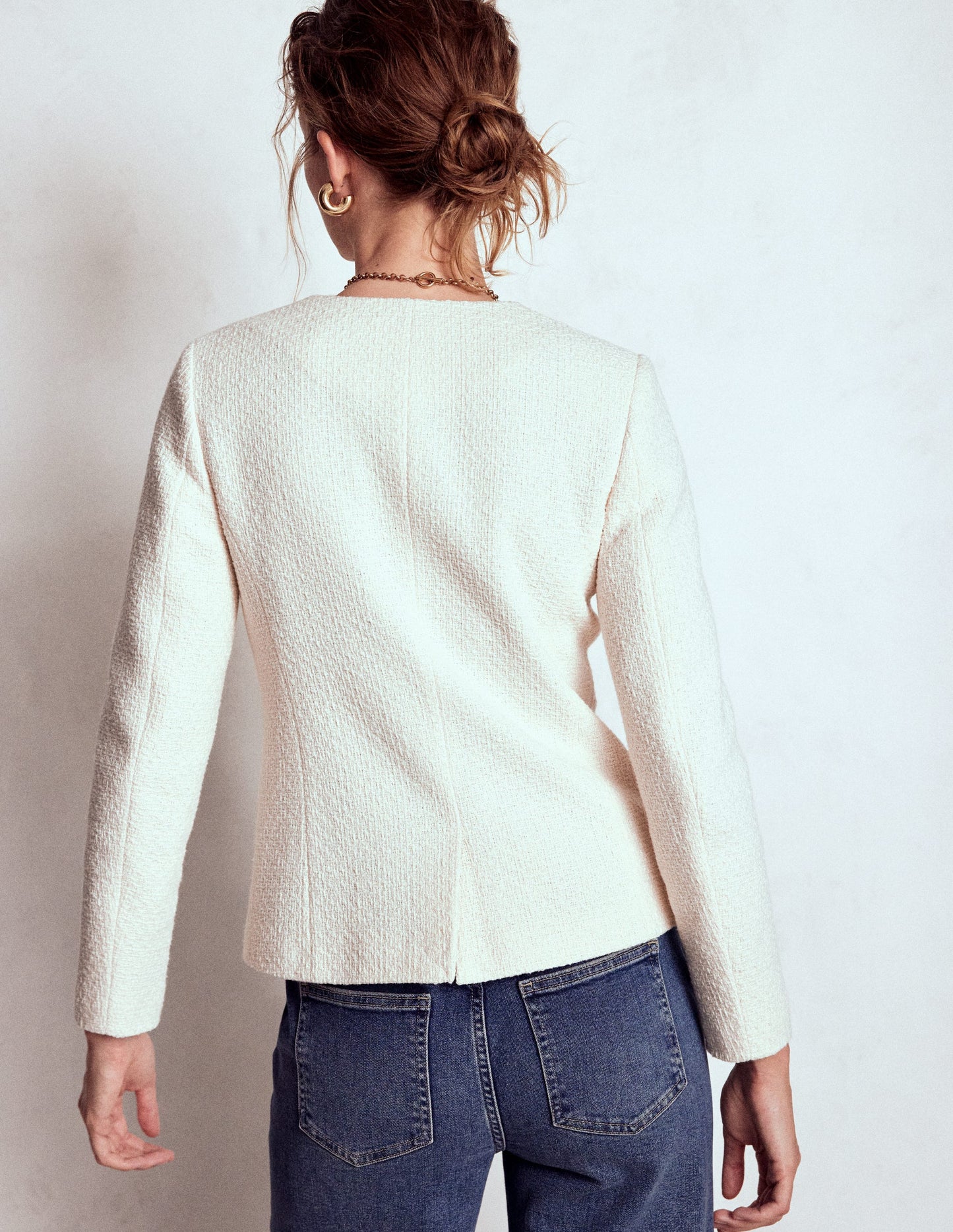 Hampstead Textured Blazer-Cream Texture