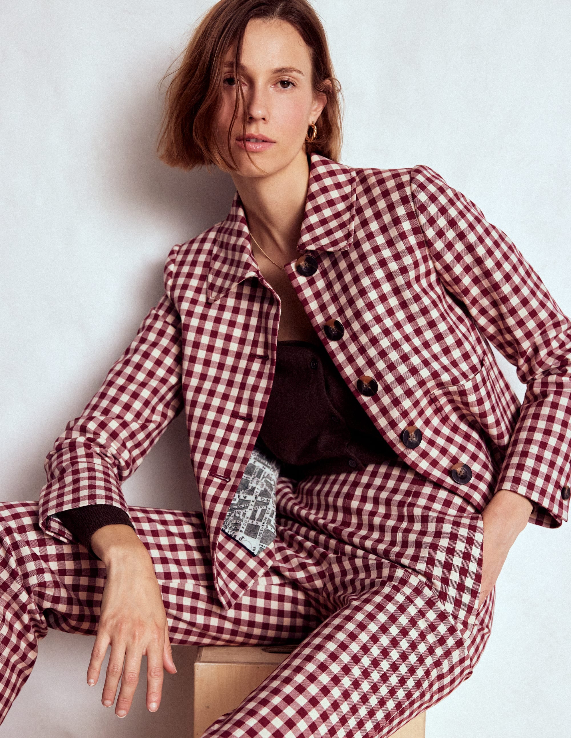 Knightsbridge Gingham Jacket-Chestnut Gingham - Image 1