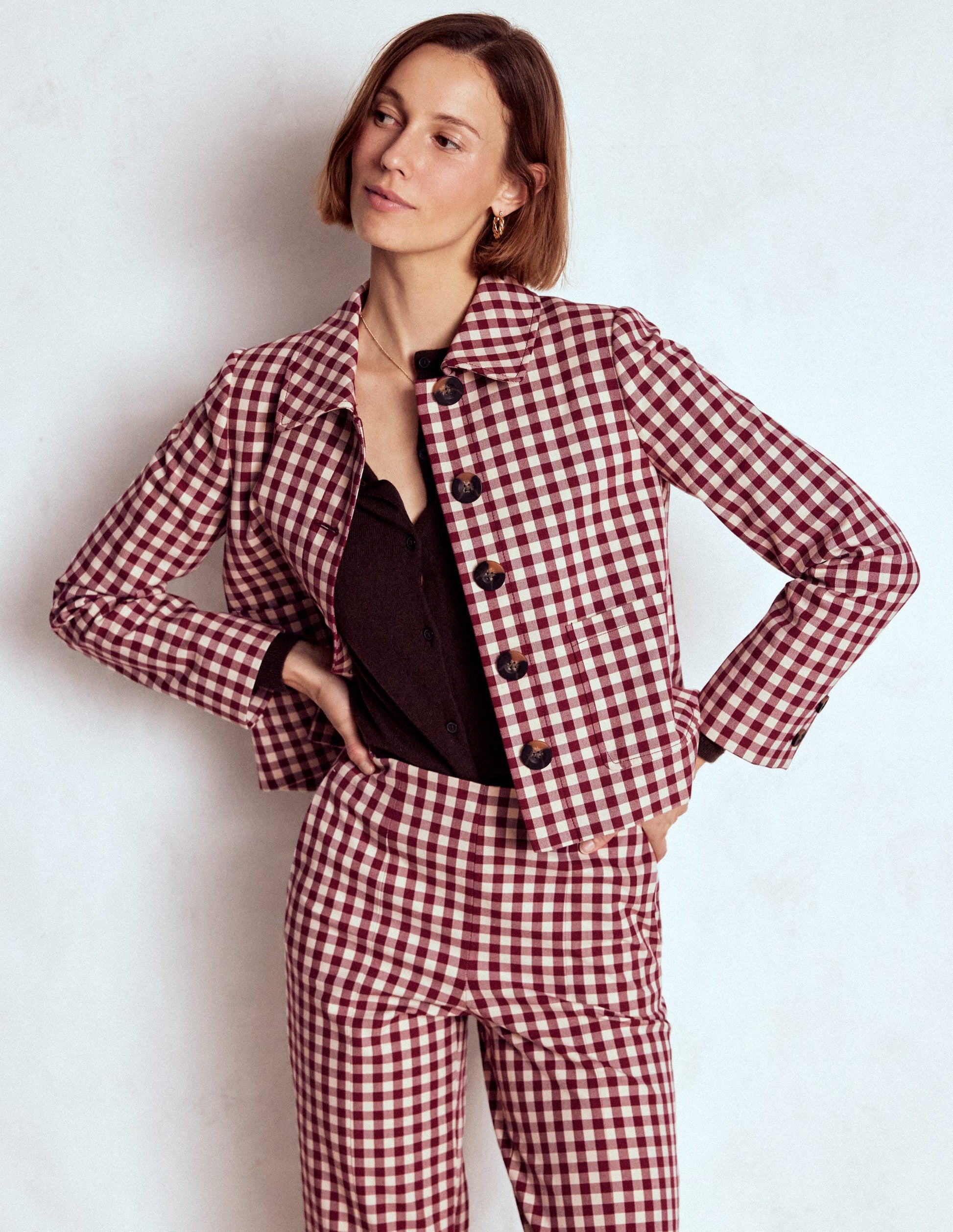Knightsbridge Gingham Jacket-Chestnut Gingham-4