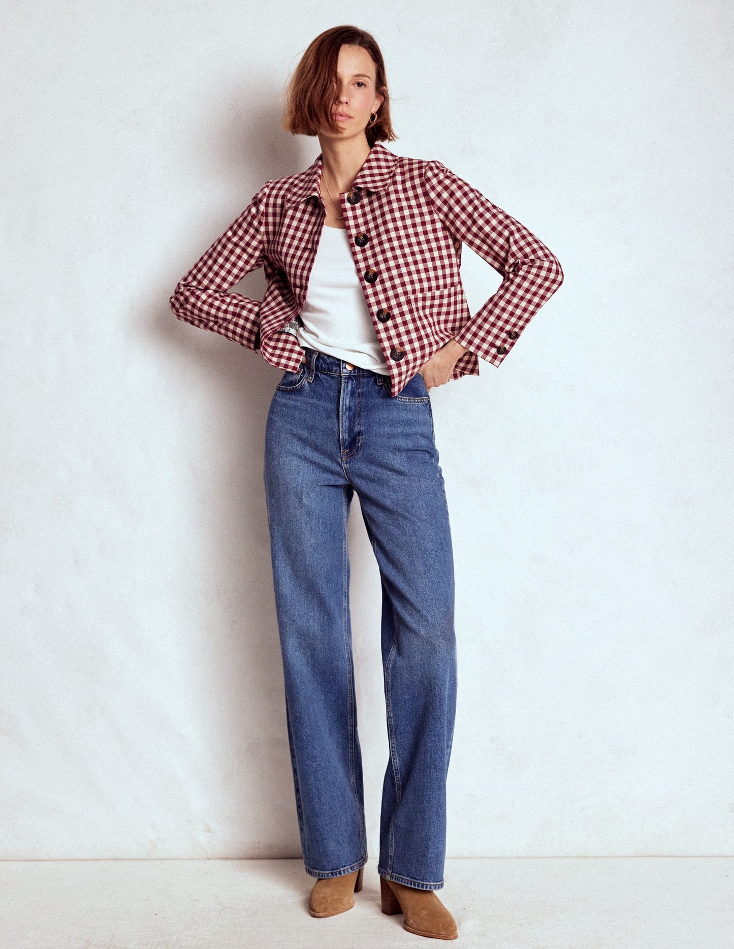 Knightsbridge Gingham Jacket-Chestnut Gingham