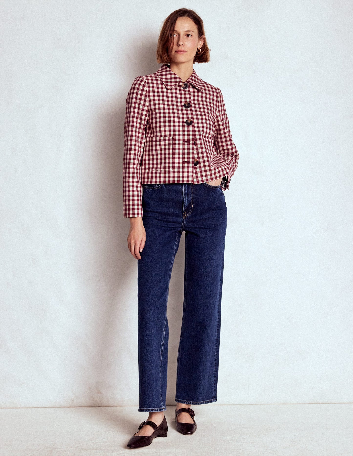 Knightsbridge Gingham Jacket-Chestnut Gingham