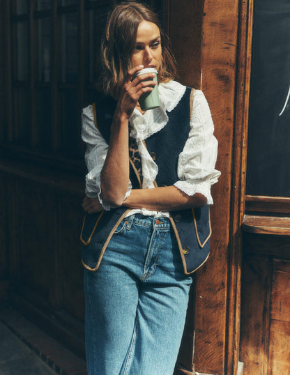 Clerkenwell Reversible Gilet-Navy, Leopard-7