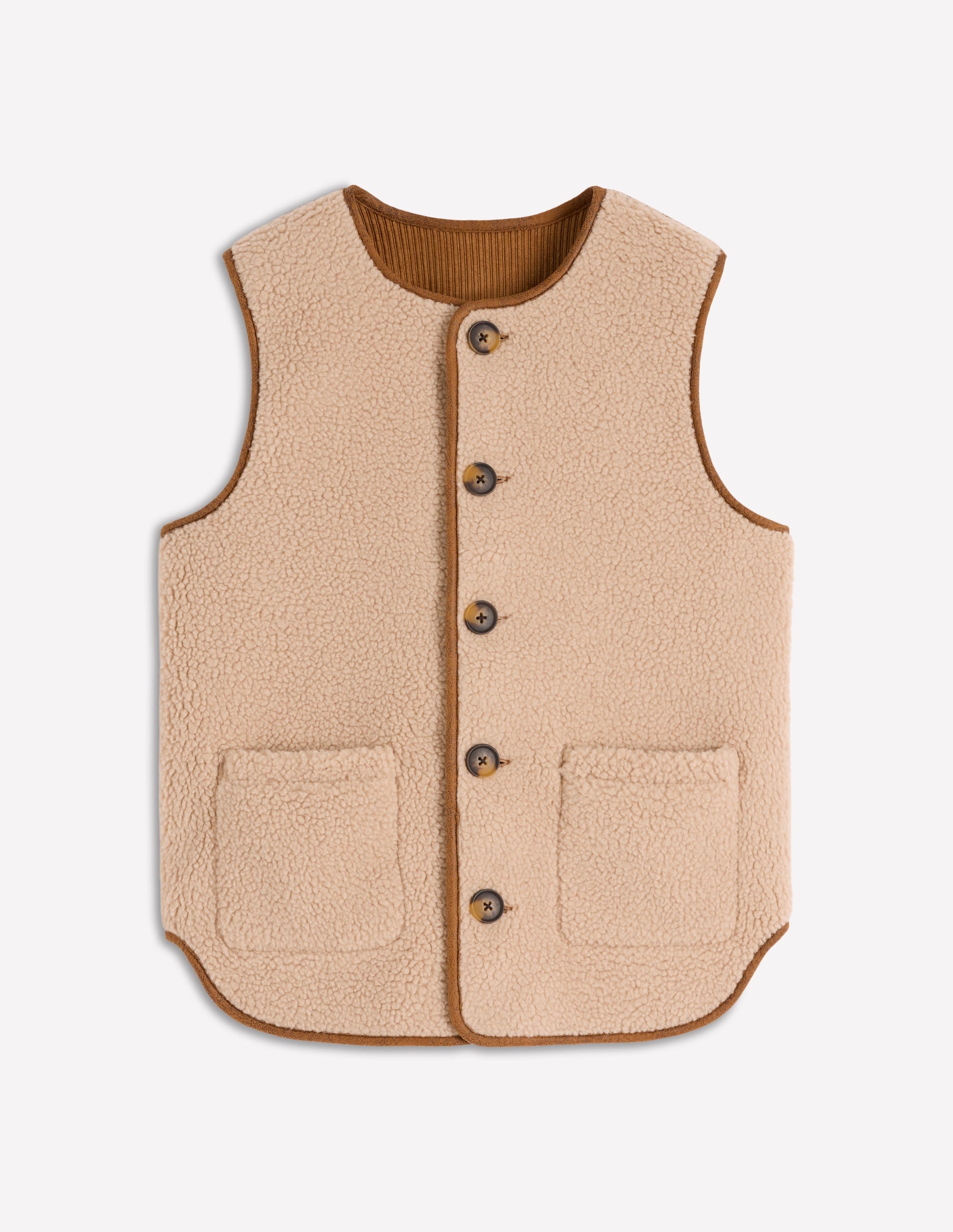 Clerkenwell Reversible Gilet-Hazelnut Brown, Natural | Boden USA