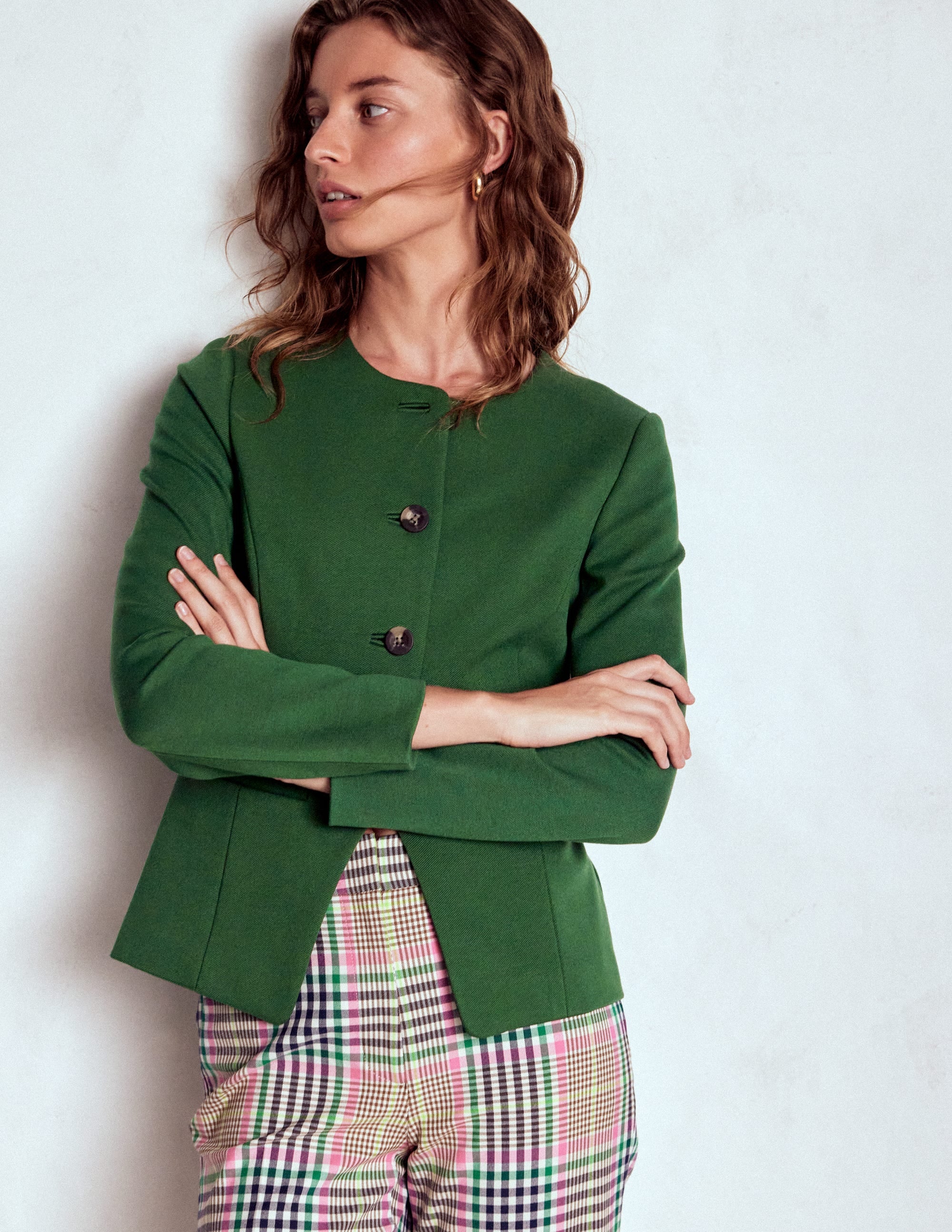 Hampstead Ponte Twill Blazer-Hunter Green - Image 1