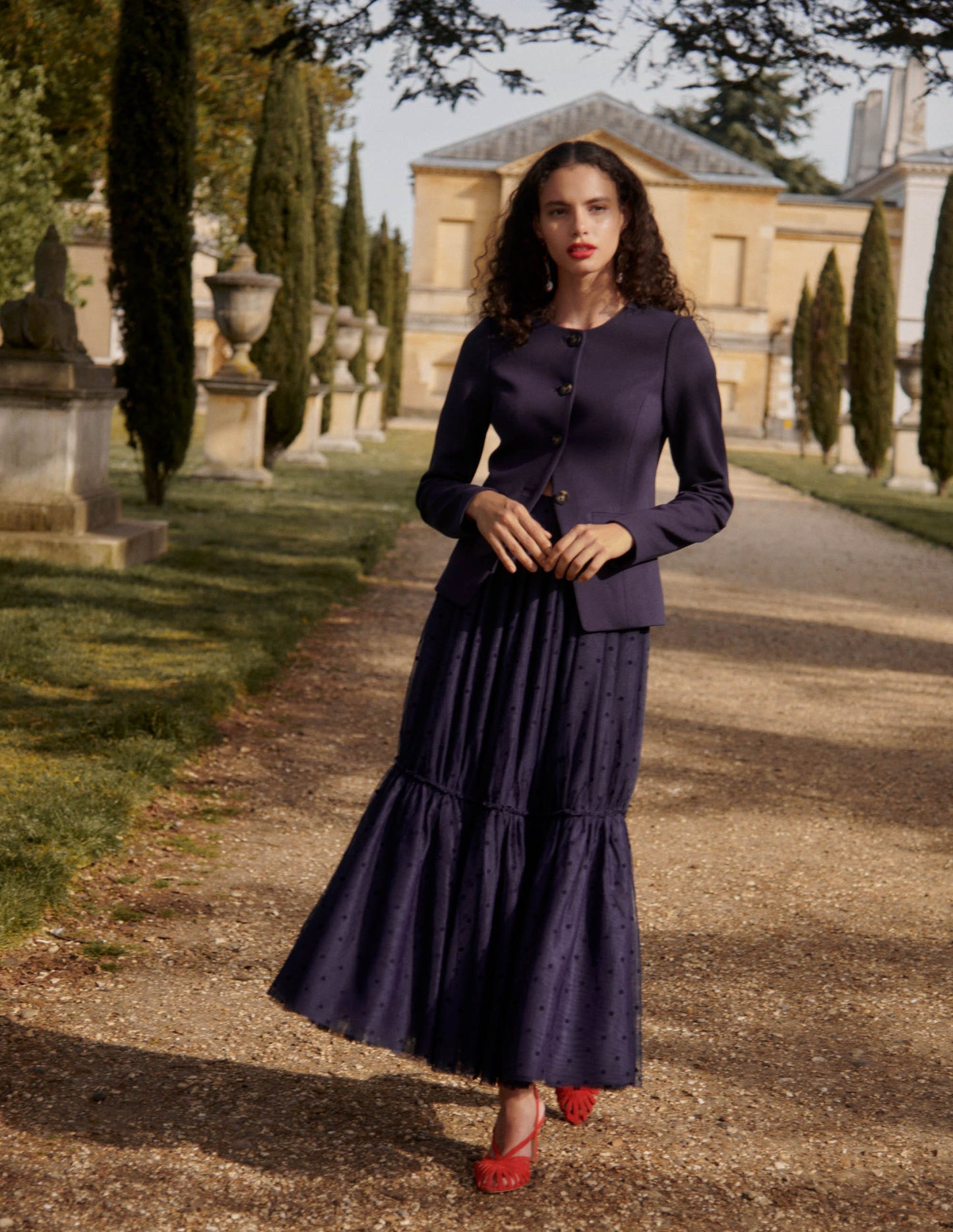 Hampstead Ponte Twill Blazer-Navy