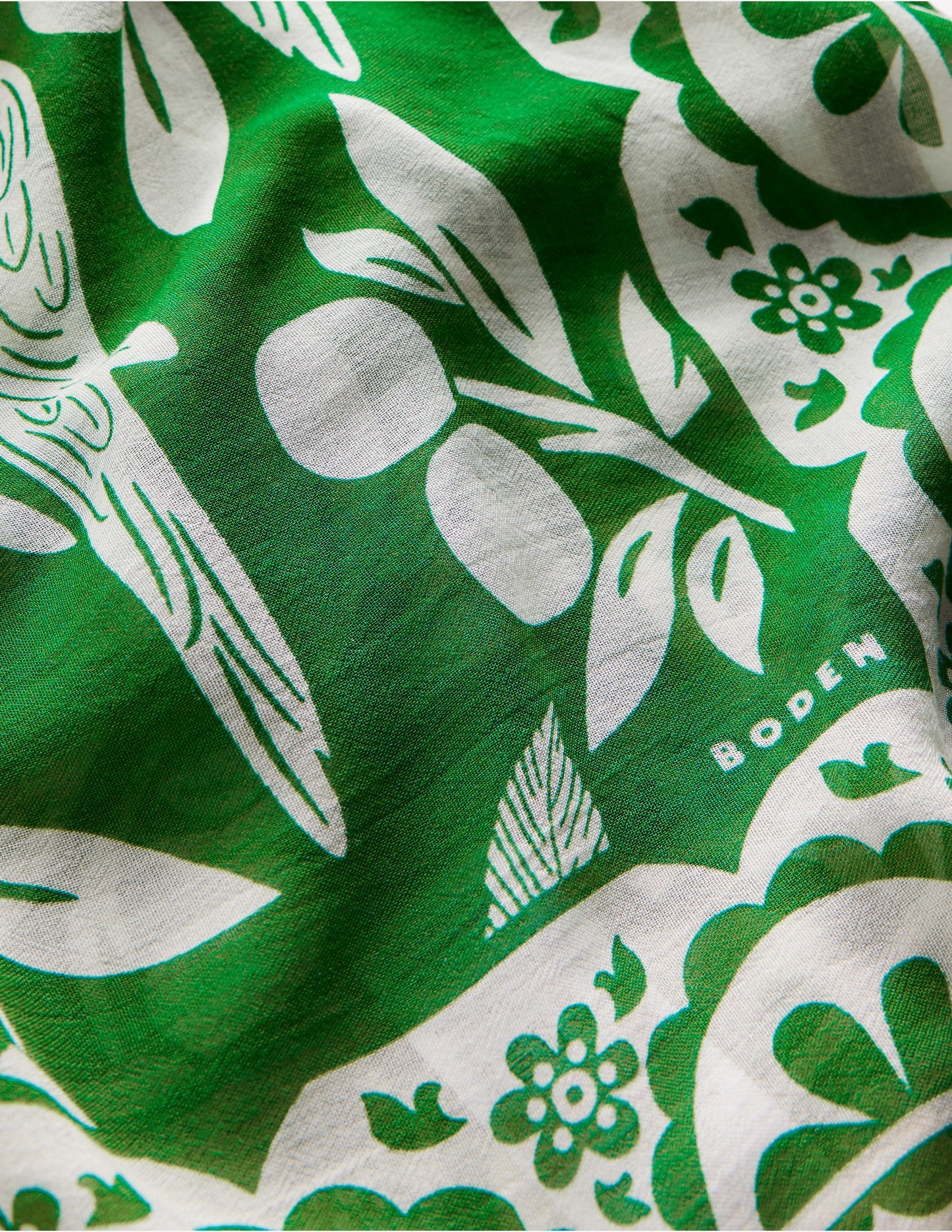 Printed Sarong Scarf-Green Tambourine, Parrot Pop