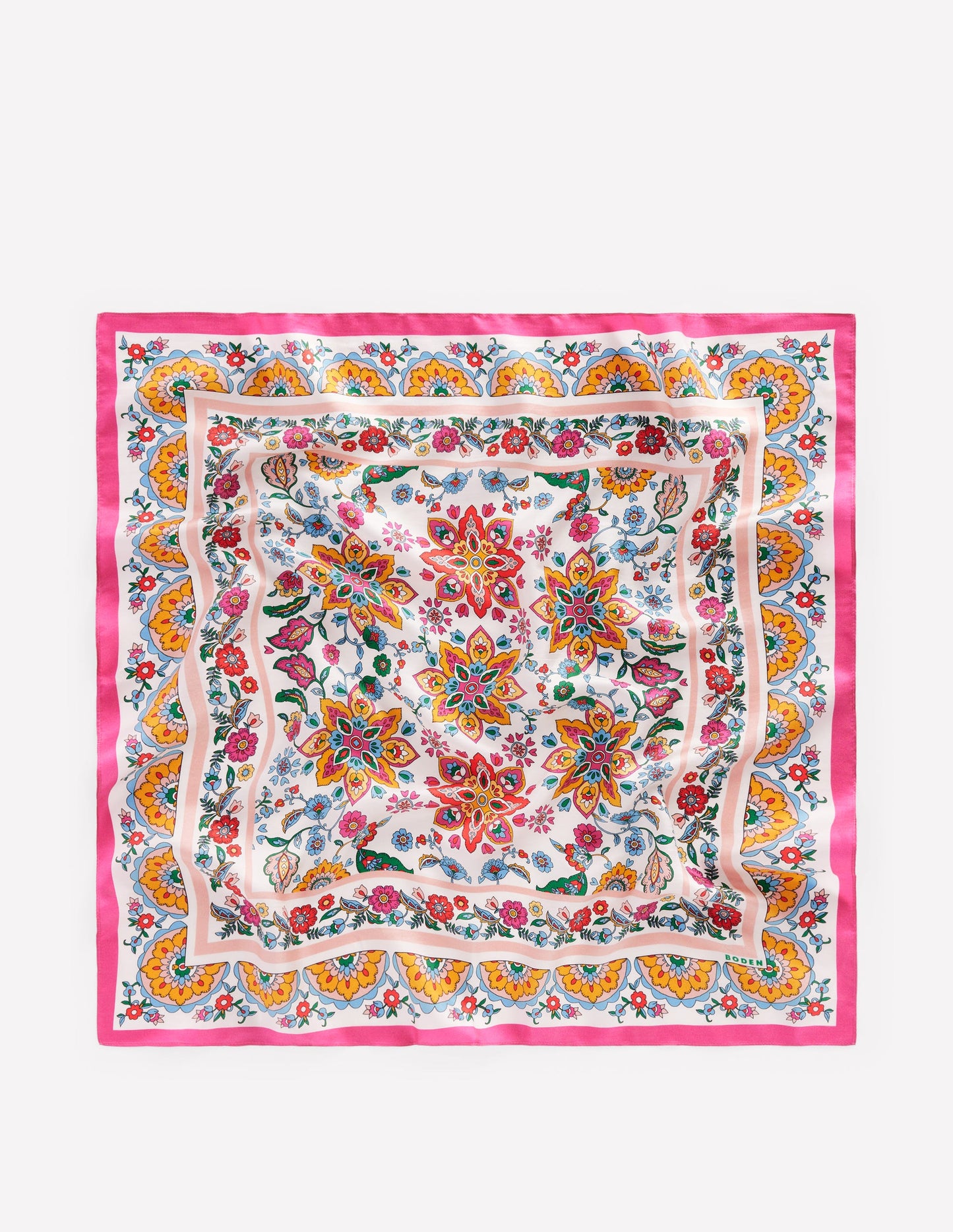 Silk Square Scarf-Multi, Botanical Paisley