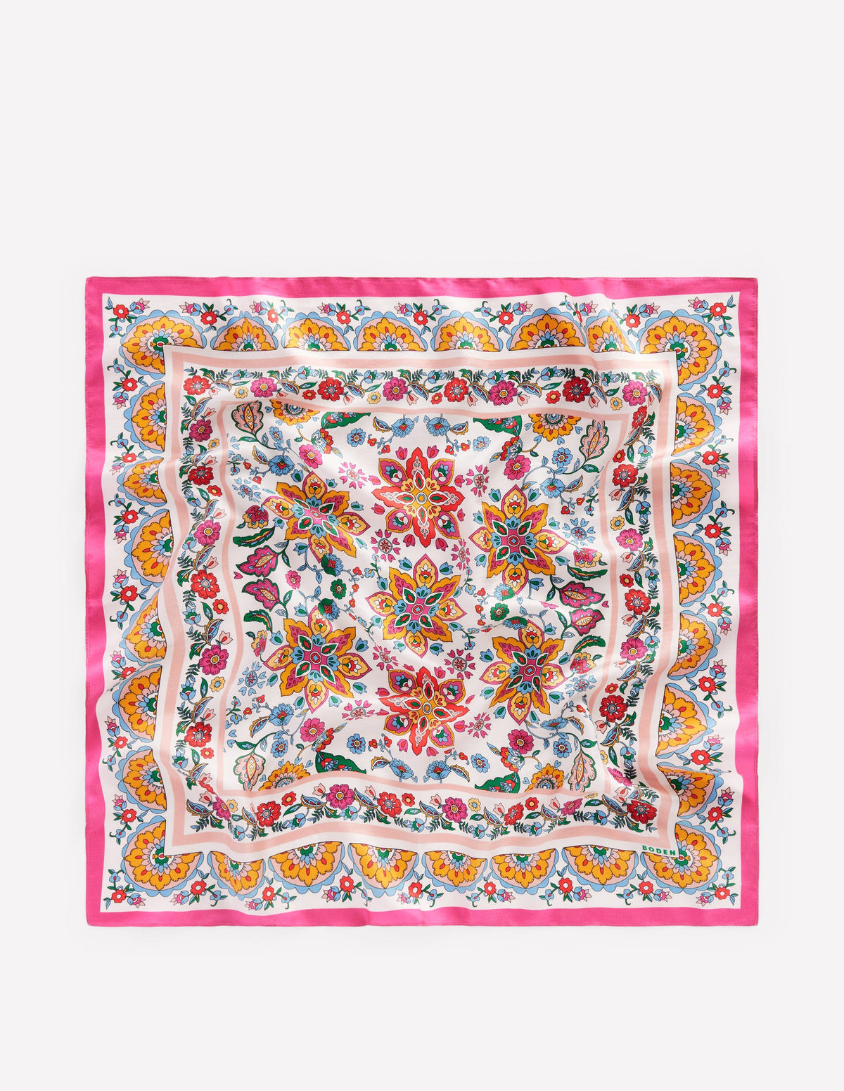 Elisabeth Silk Square Scarf-Multi, Botanical Paisley - Image 3