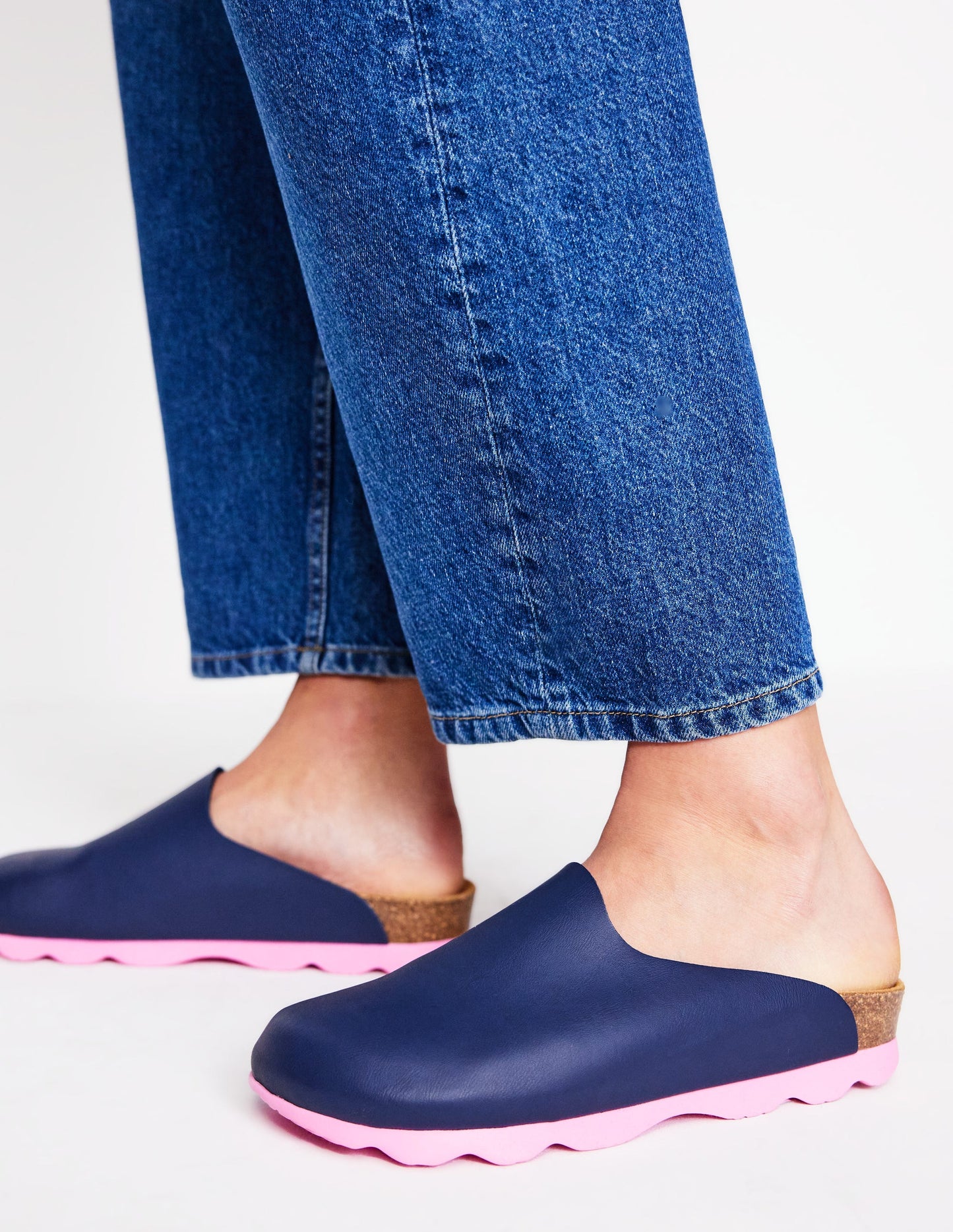 Lyla Colour Block Clogs-Navy/Soft Pink