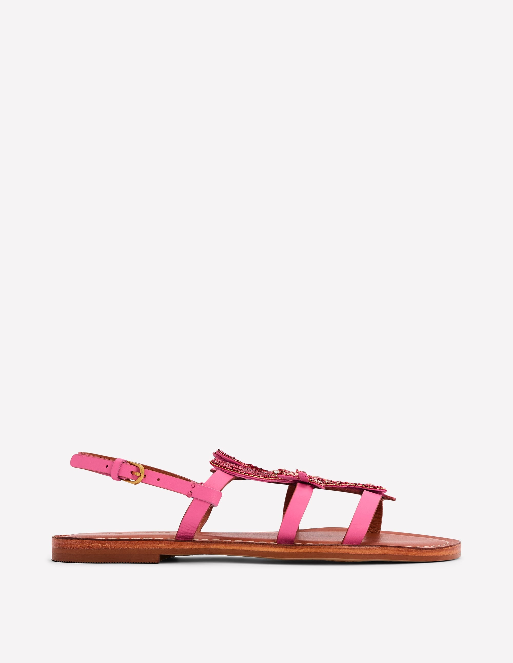 Novelty Beaded Flat Sandals-Lobster - Image 1