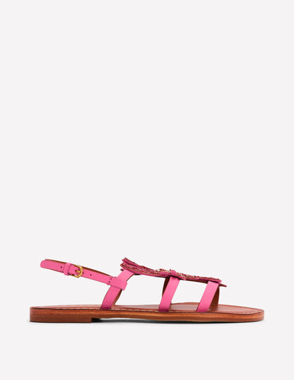 Novelty Beaded Flat Sandals-Lobster-1