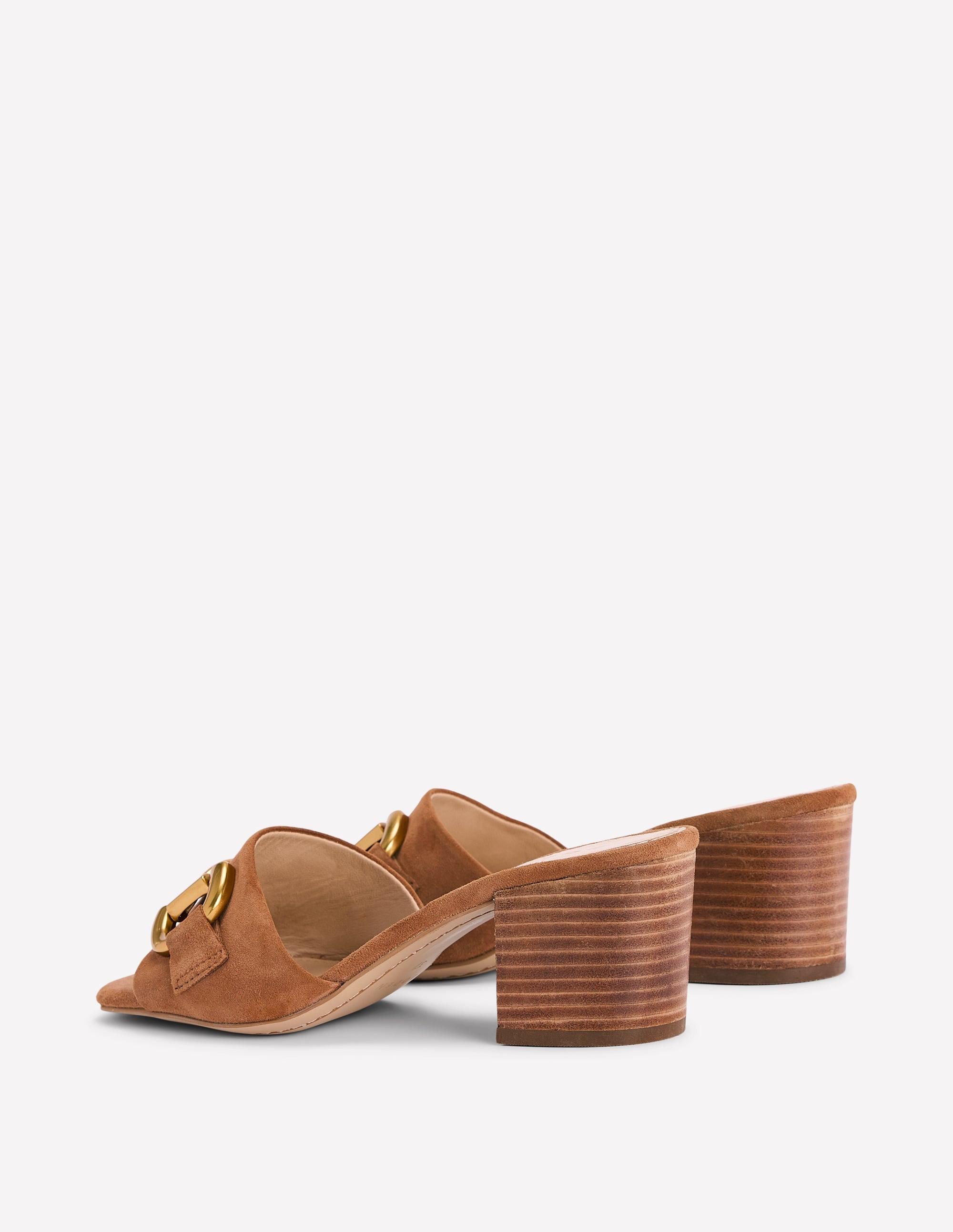 Iris Snaffle Heeled Mules-Tan - Image 3