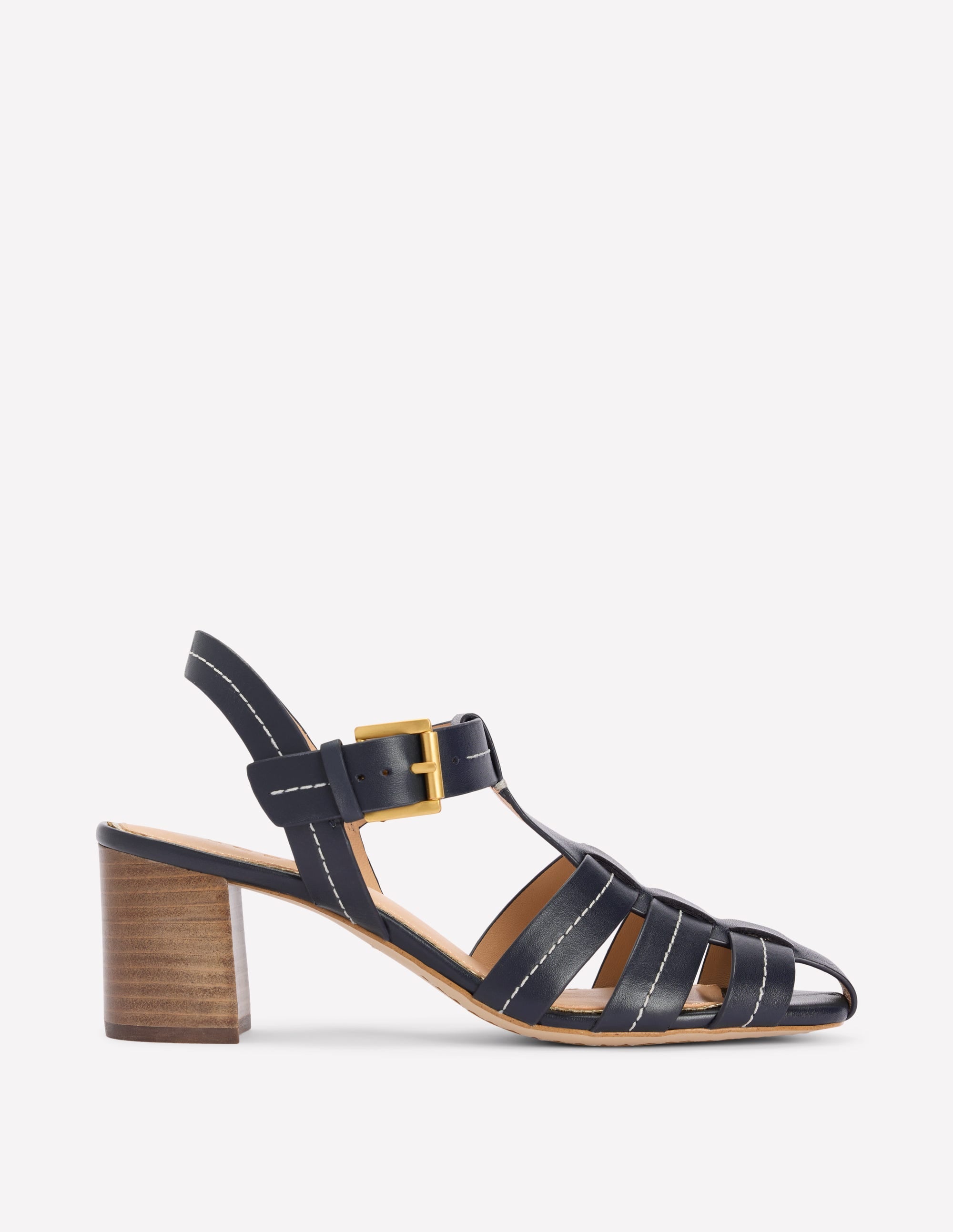 Low Block Fisherman Sandals-Navy - Image 1
