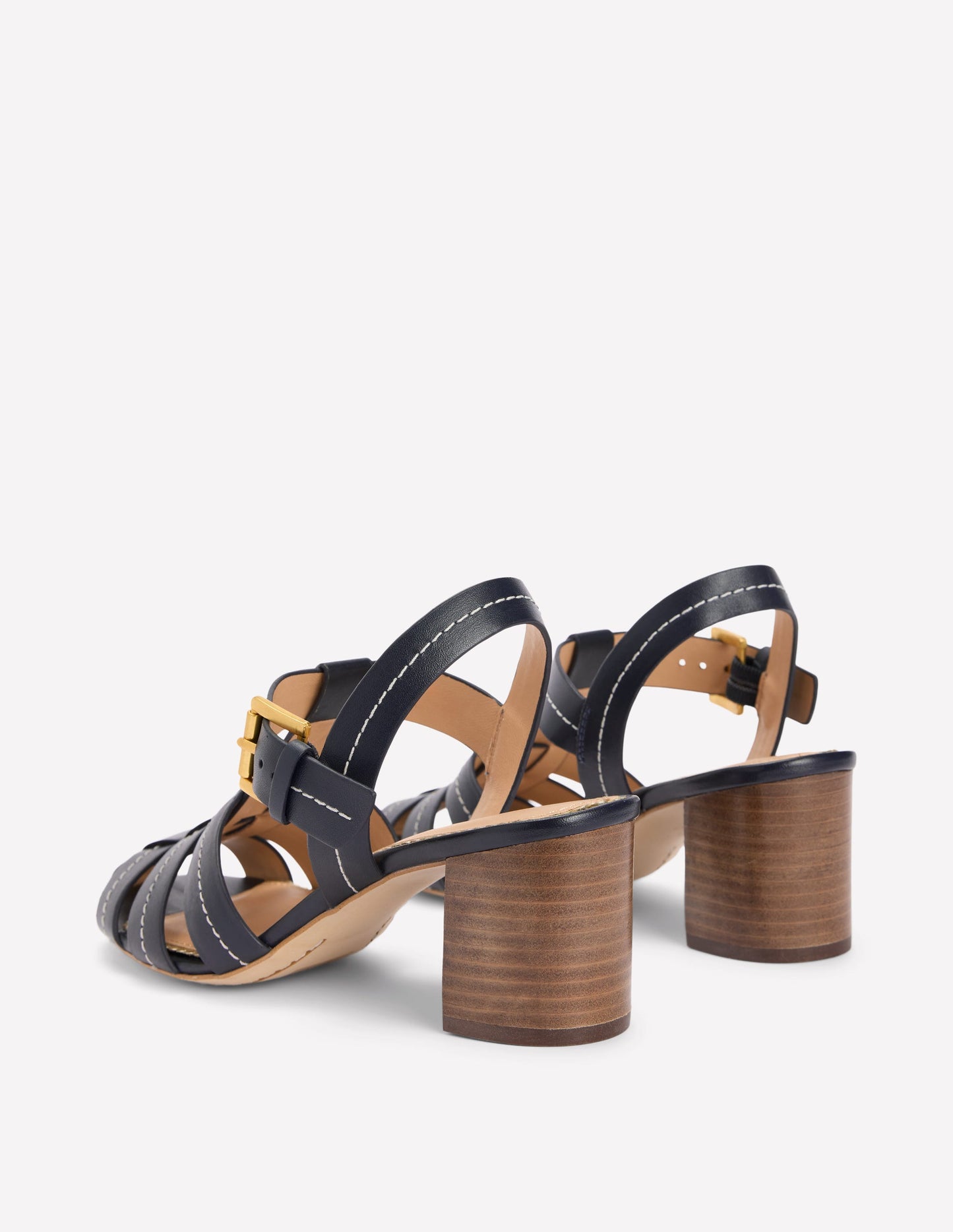 Low Block Fisherman Sandals-Navy