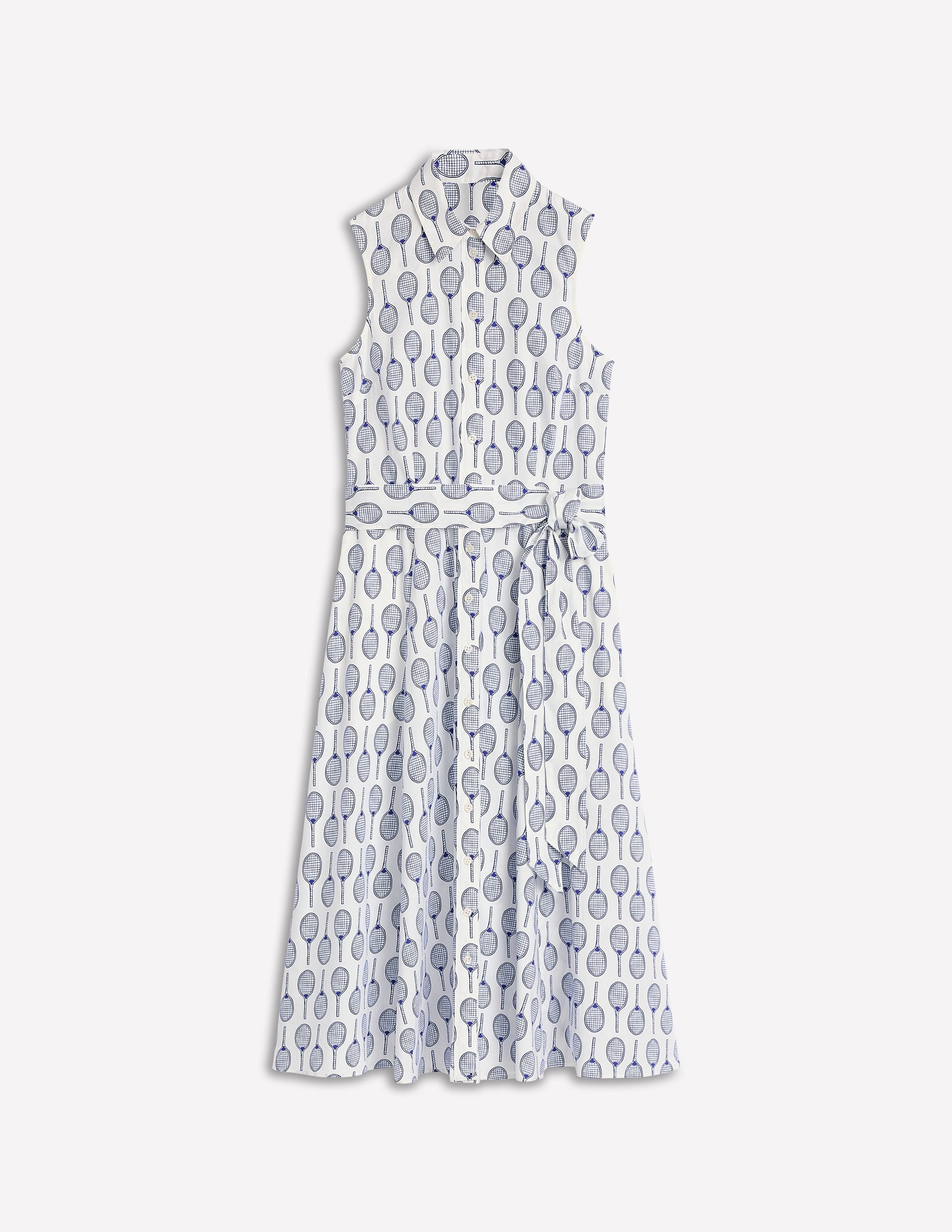 Amy Sleeveless Shirt Dress-Ivory, Tennis - Image 5