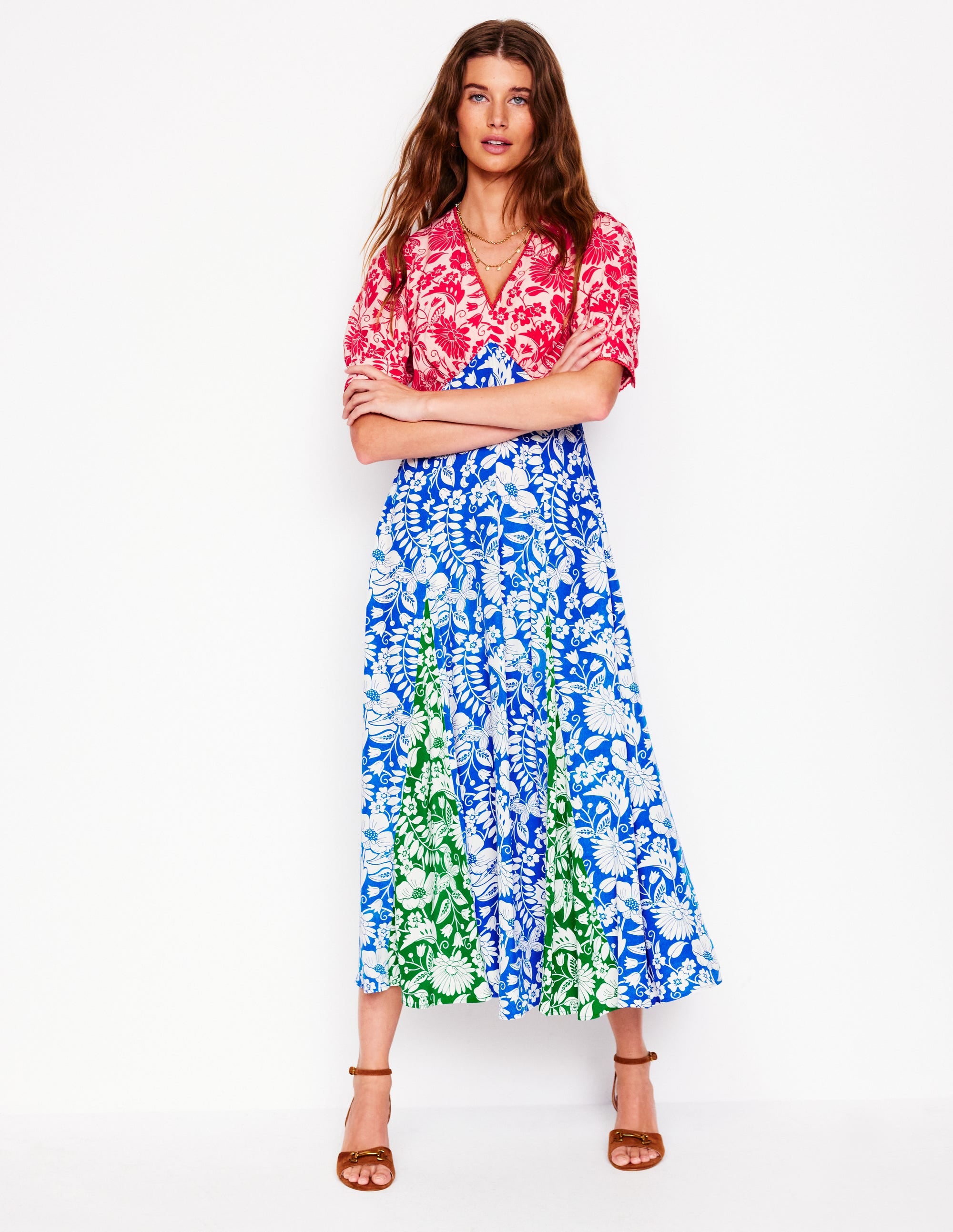Rosie Godet Tea Dress-Multi, Wildflower Trail - Image 4