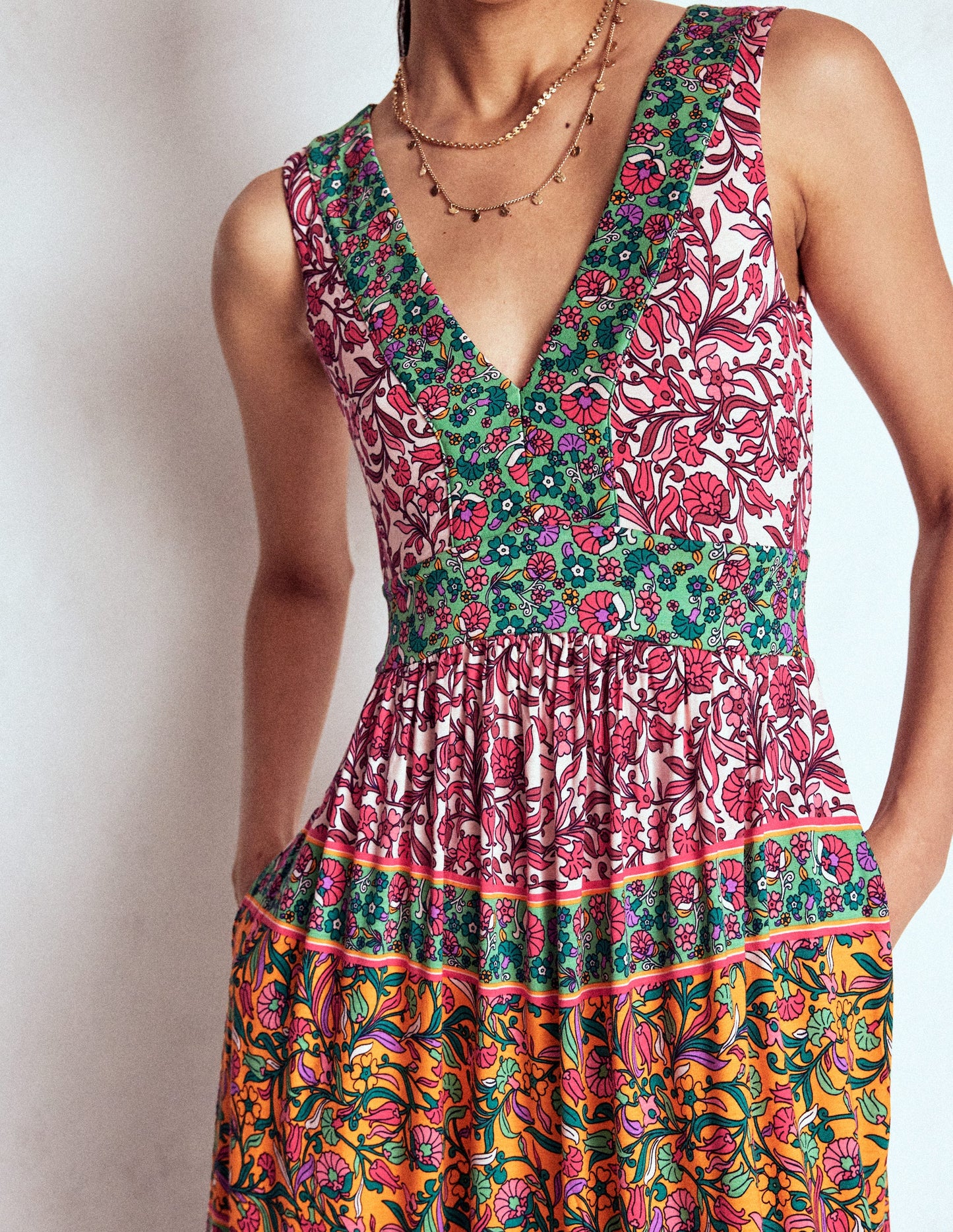 Olympia Jersey Maxi Dress-Multi, Enchanting Vine