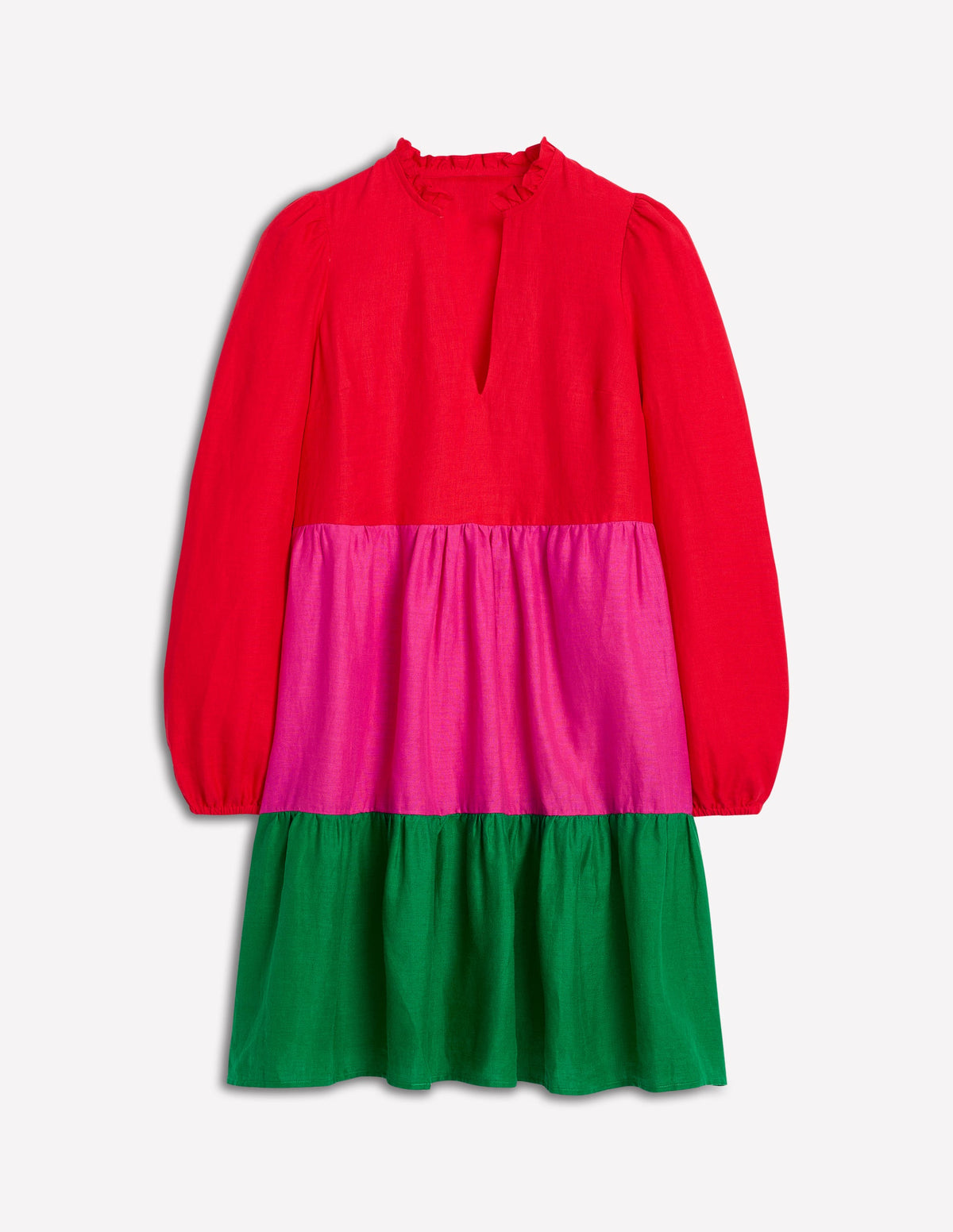 Esme Linen Mini Dress-Colourblock - Image 6