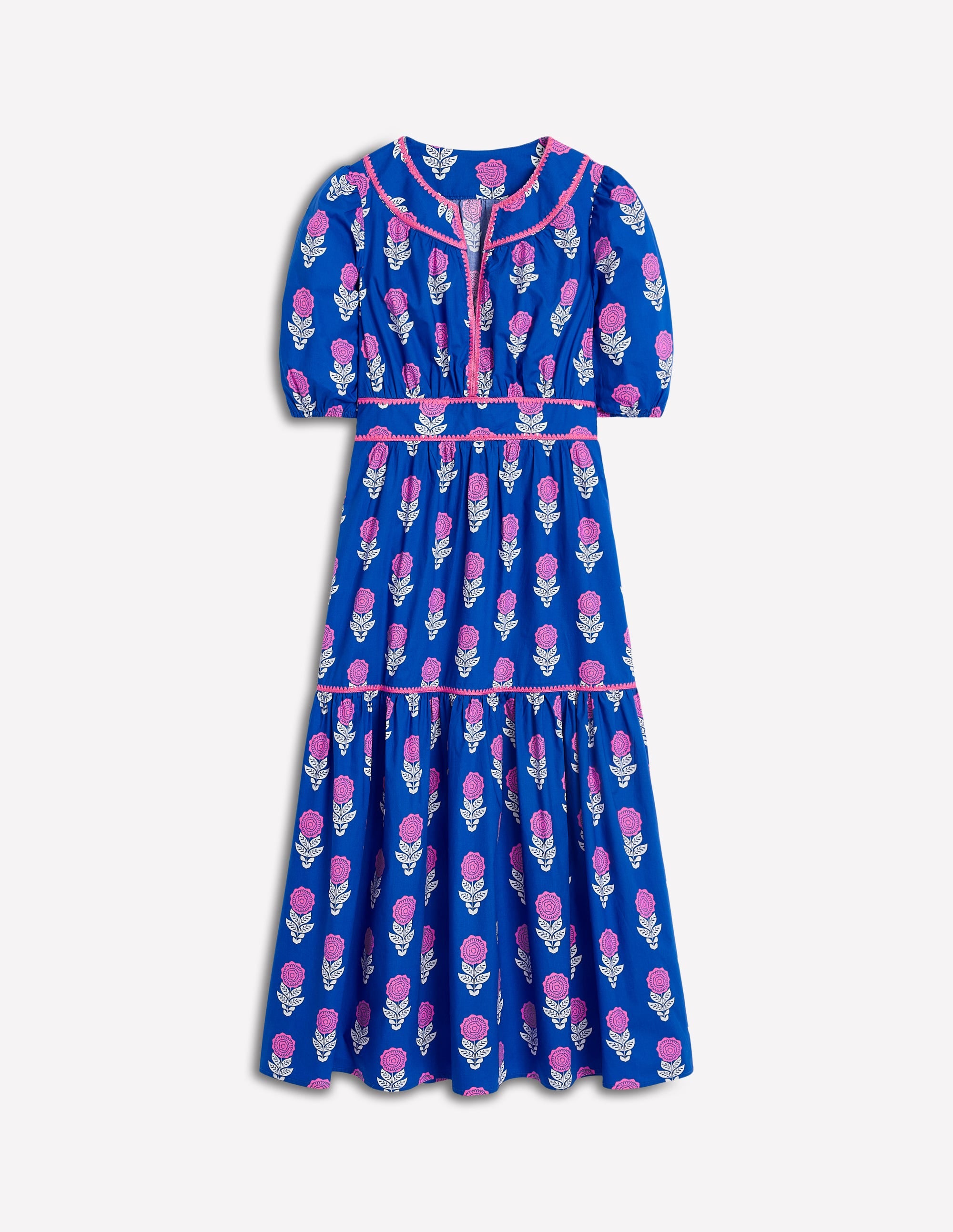 Rhea Embroidered Midi Dress-Gallery Blue, Dahlia Sprig - Image 7