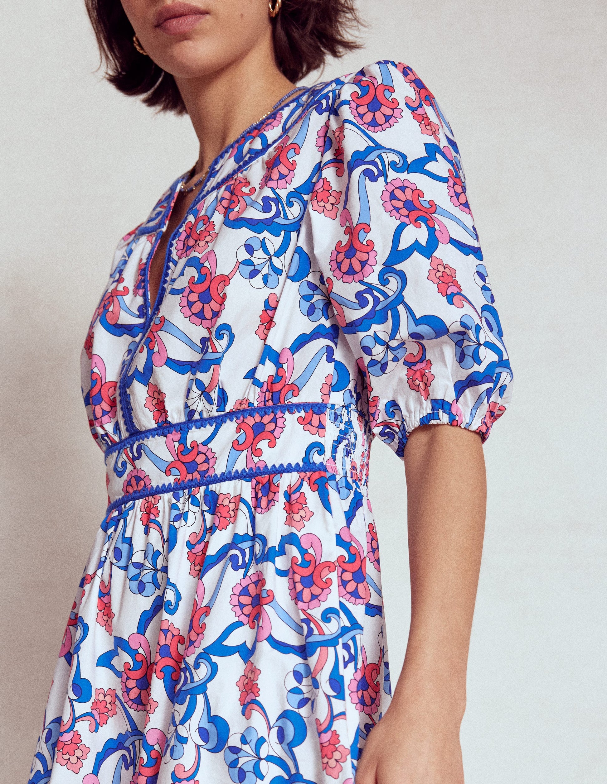 Rhea Embroidered Midi Dress-Ivory, Foliage Trail-3